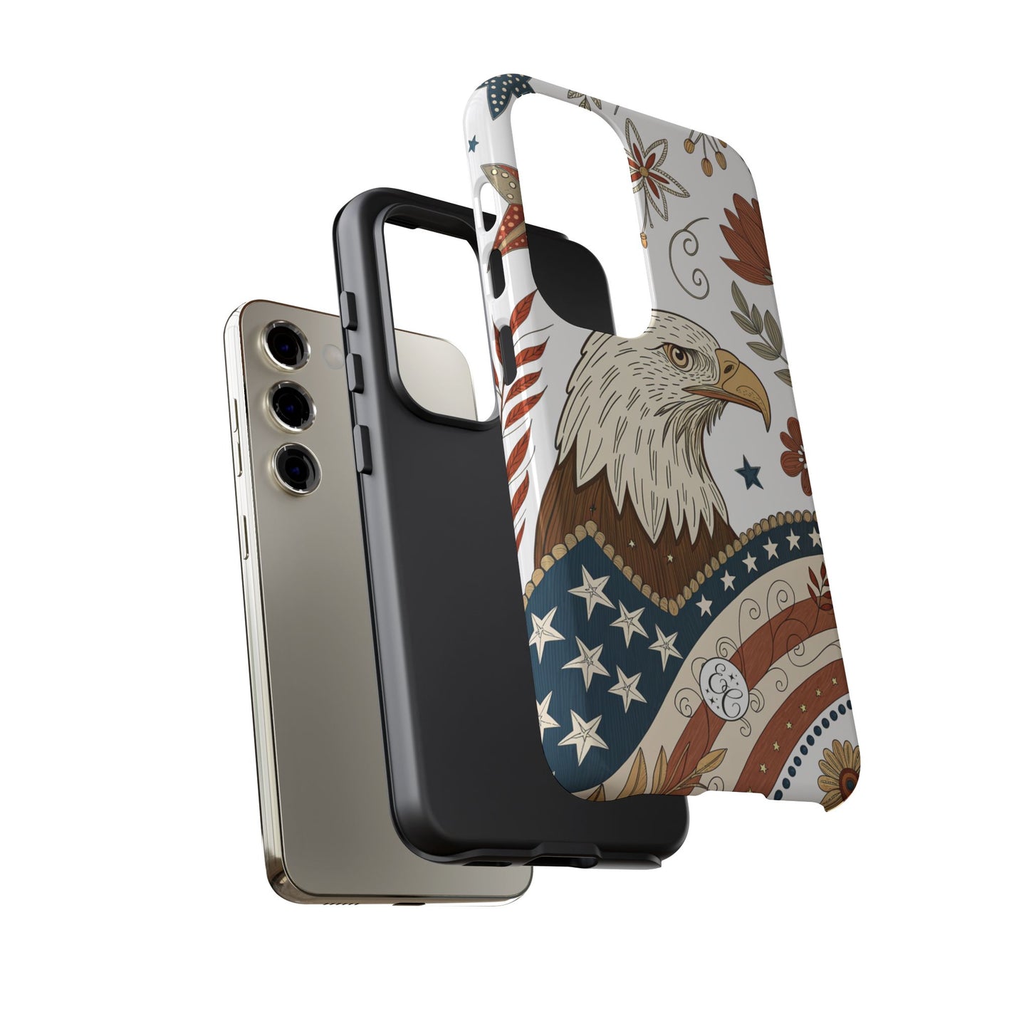 Boho Patriotic Eagle Tough Phone Case