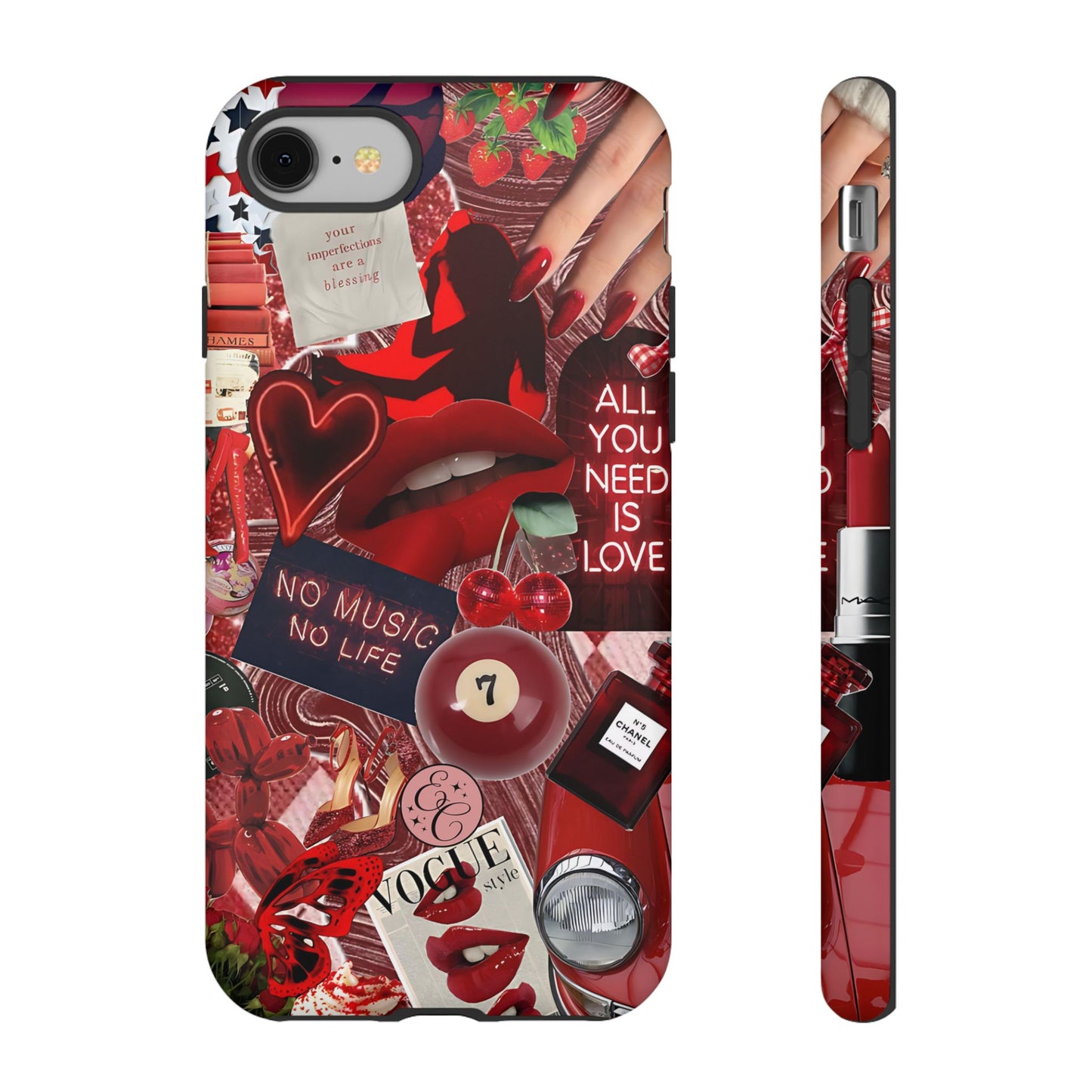 Red Aesthetic Collage Tough Phone Case