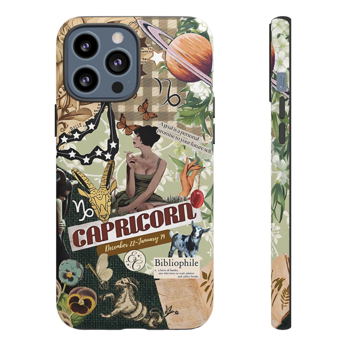 Capricorn Retro Zodiac Collage Tough Phone Case