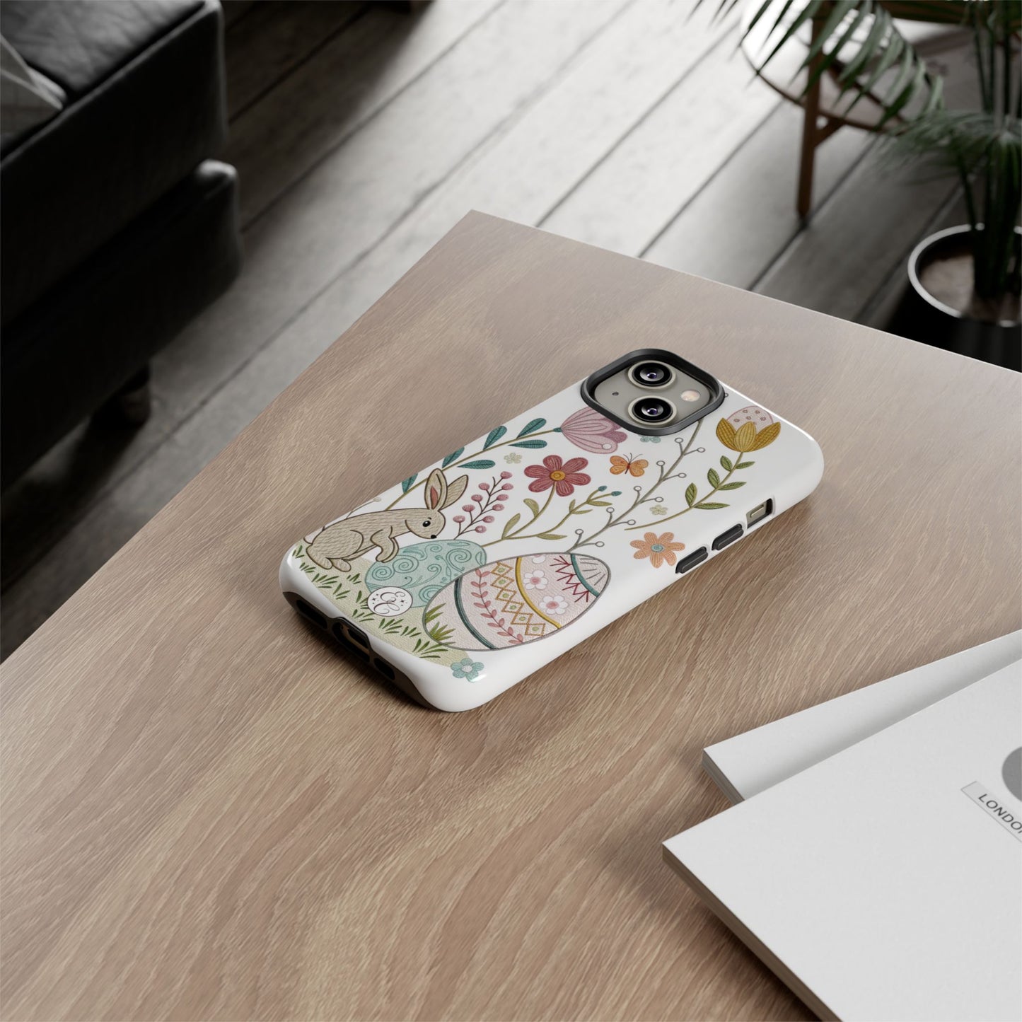Bunny & Easter Egg Floral Tough Phone Case