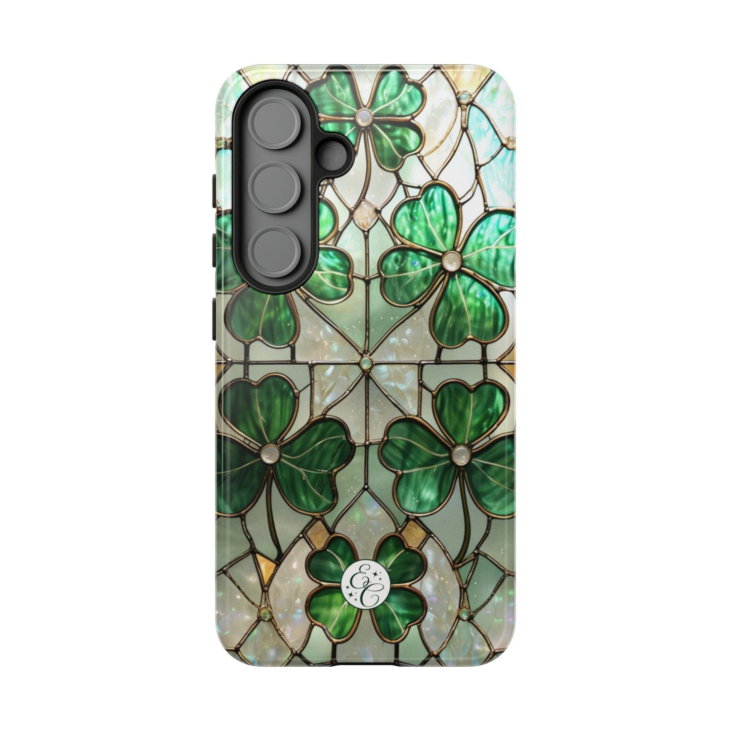 Lucky Clover Stained Glass Pattern Tough Phone Case