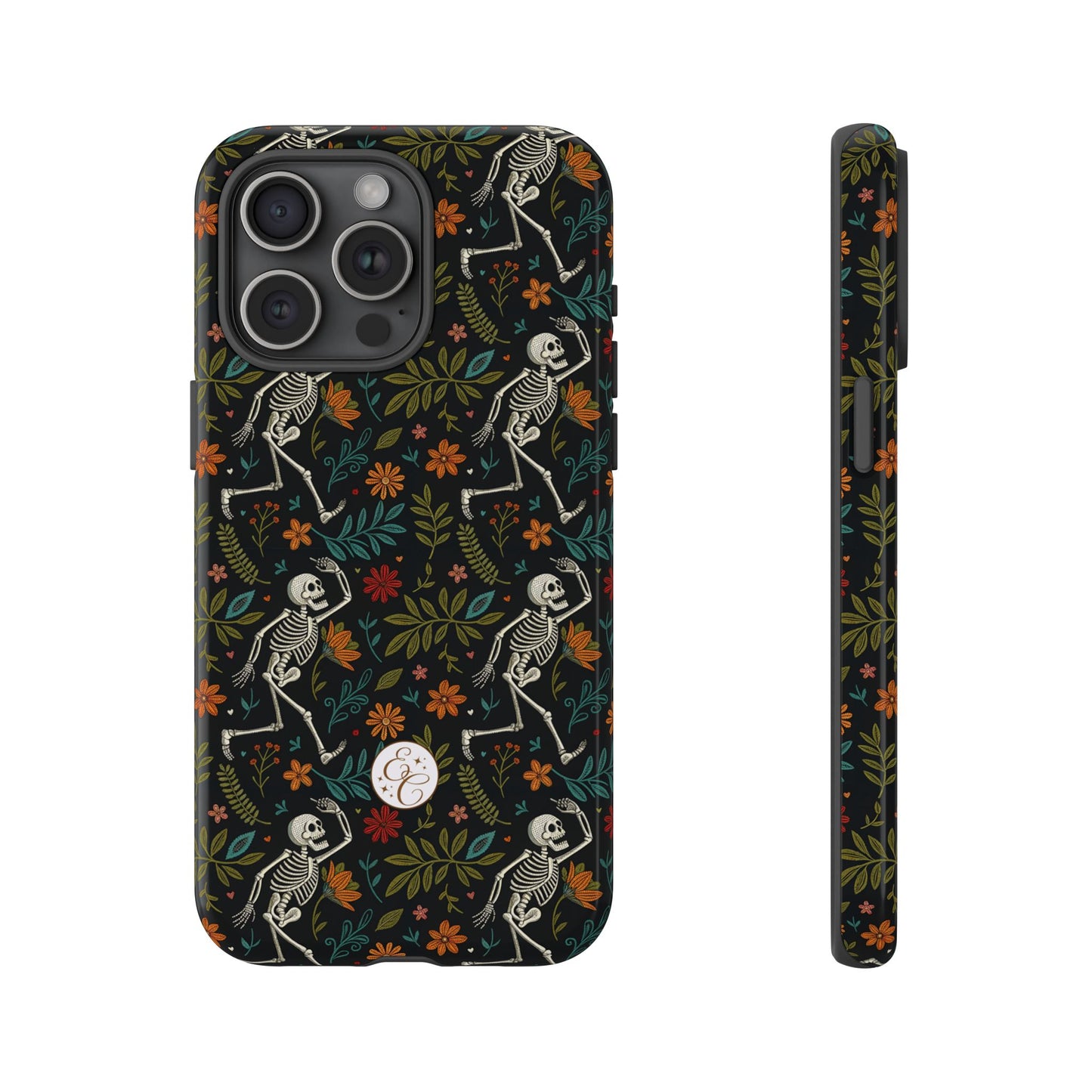 Halloween Boho Skeleton Pattern Tough Phone Case