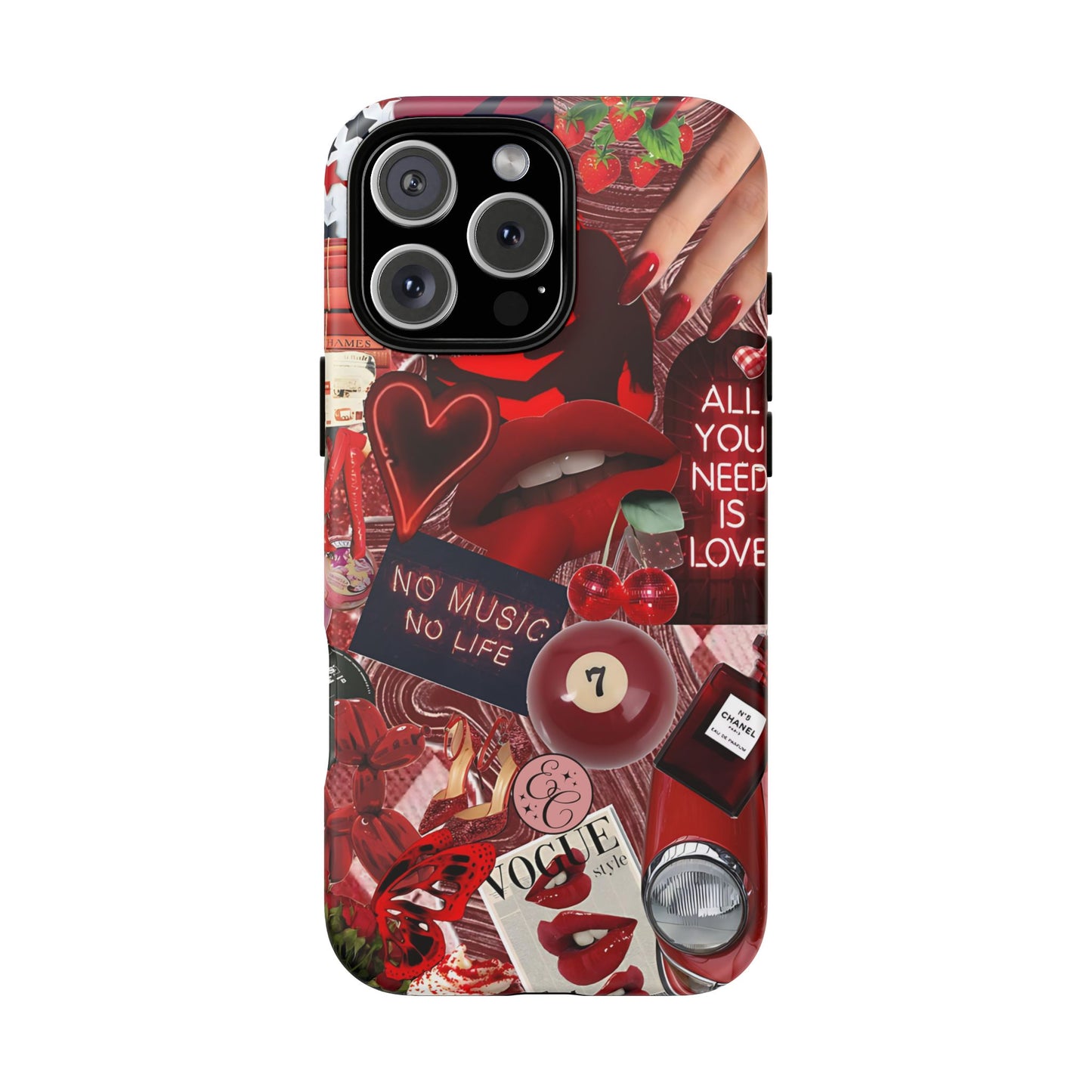 Red Aesthetic Collage Tough Phone Case