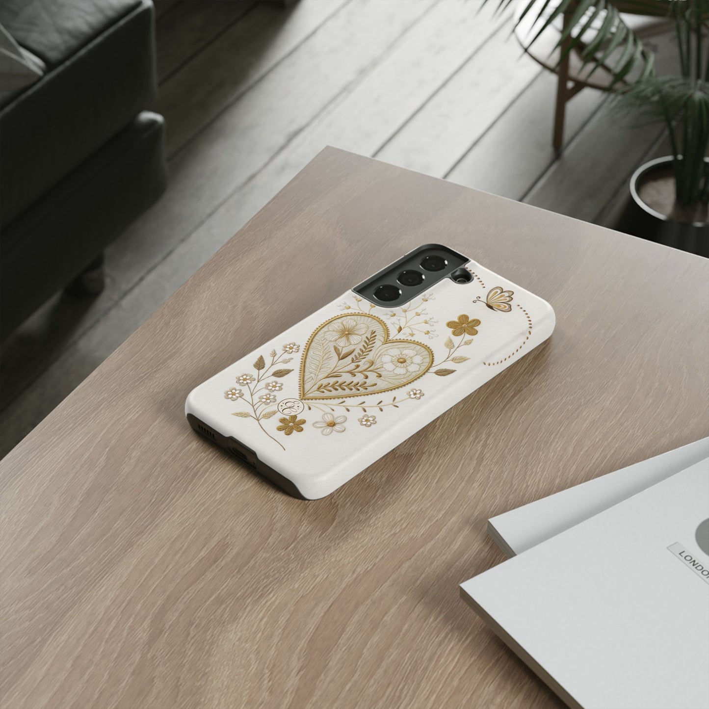 Floral Heart Design Tough Phone Case
