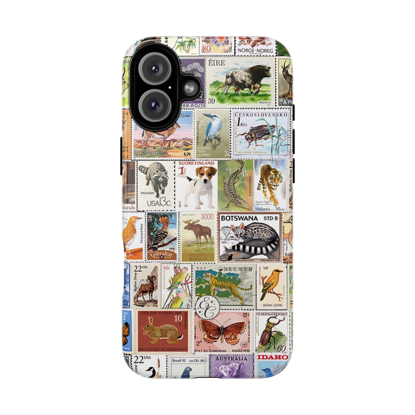 Wildlife Stamp Collage Tough Phone Case
