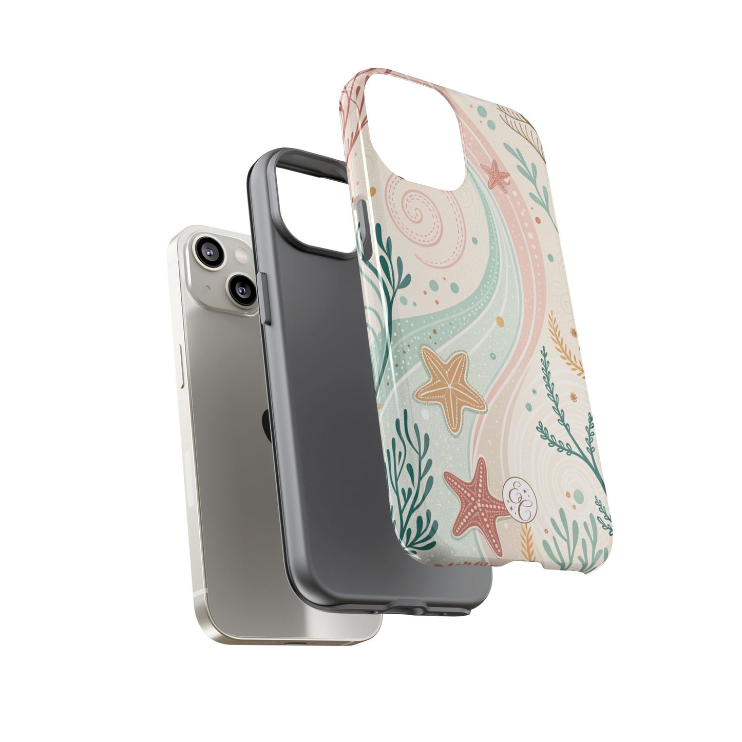 Pink Ocean Boho Doodle Tough Phone Case