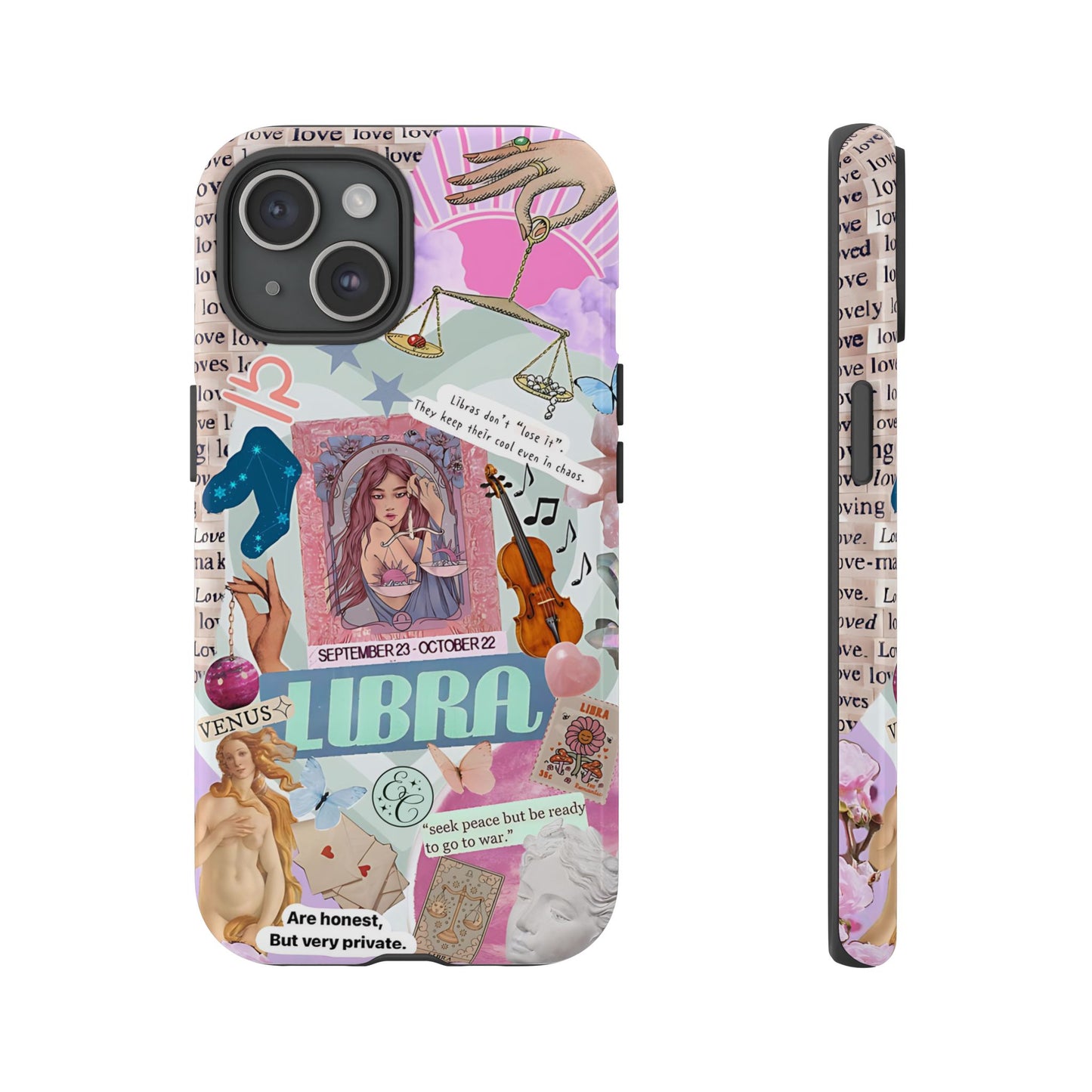 Libra Vintage Zodiac Collage Tough Phone Case