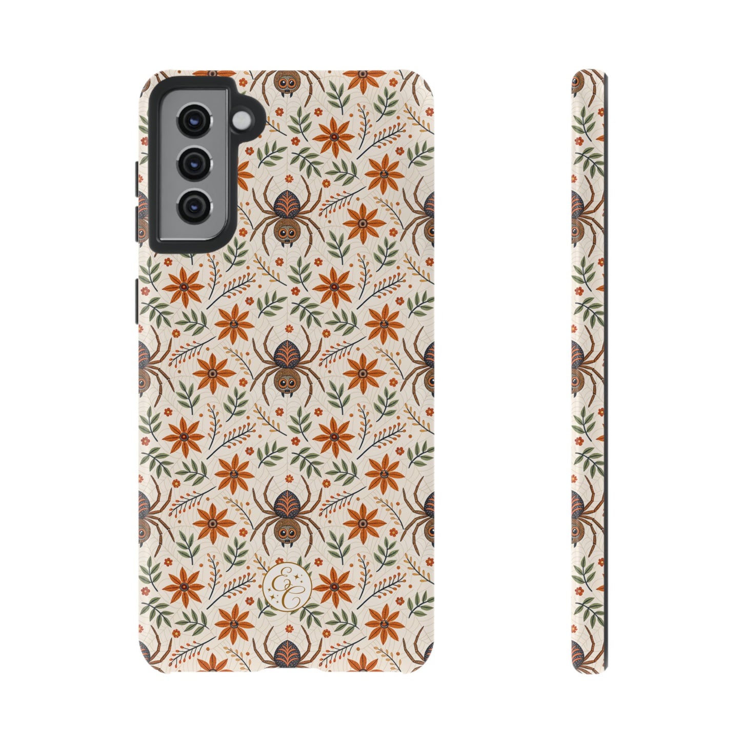 Boho Floral Spider Pattern Tough Phone Case