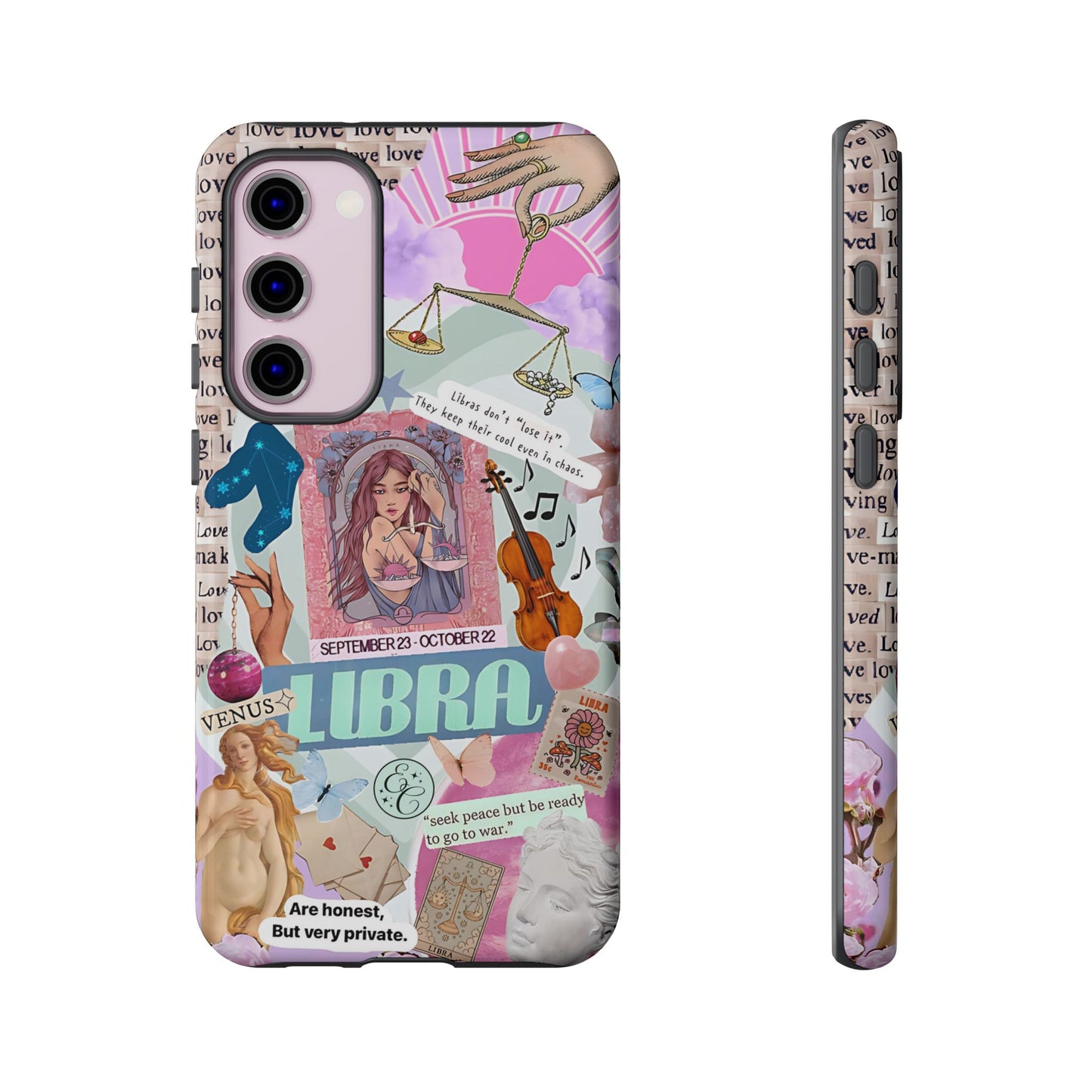 Libra Vintage Zodiac Collage Tough Phone Case