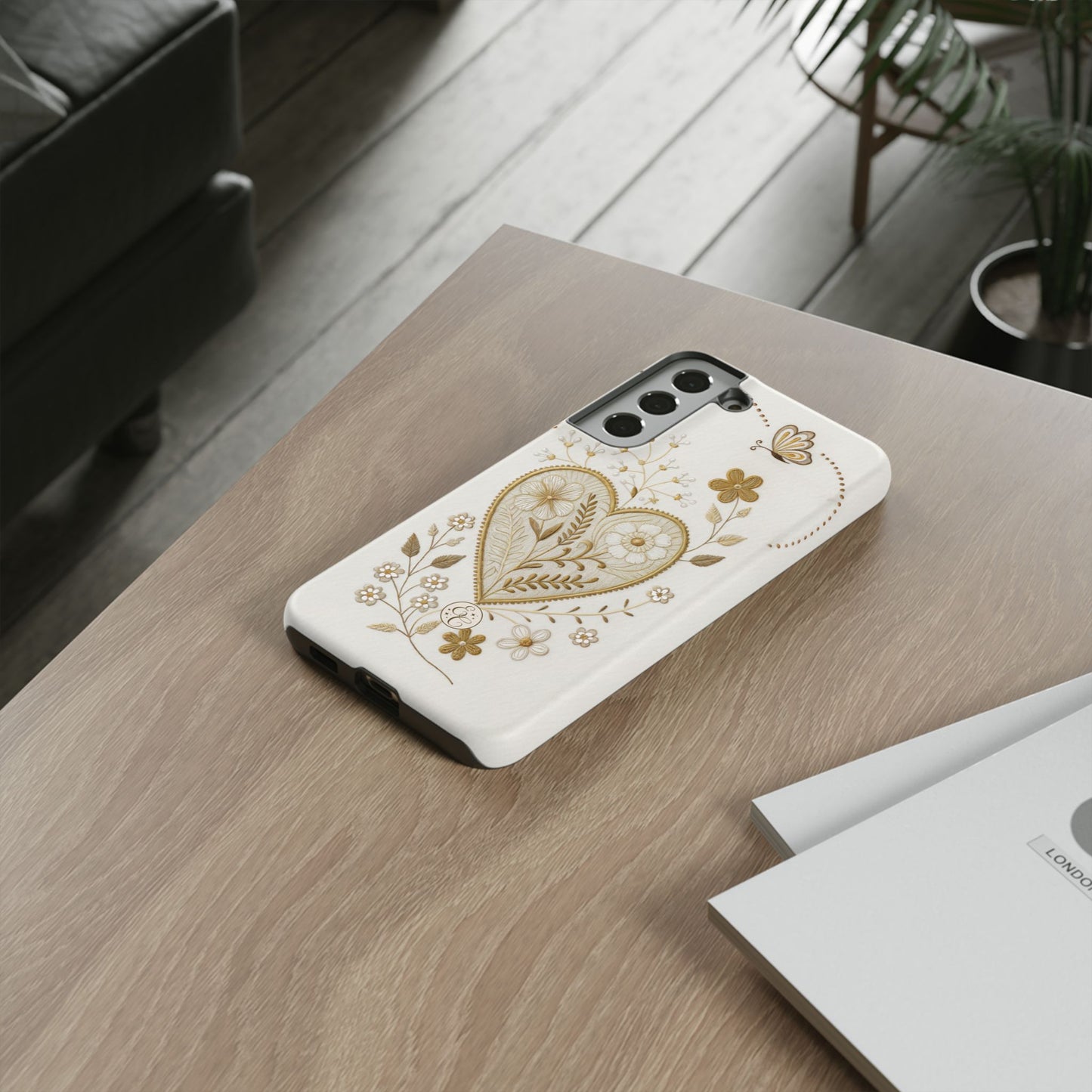 Floral Heart Design Tough Phone Case
