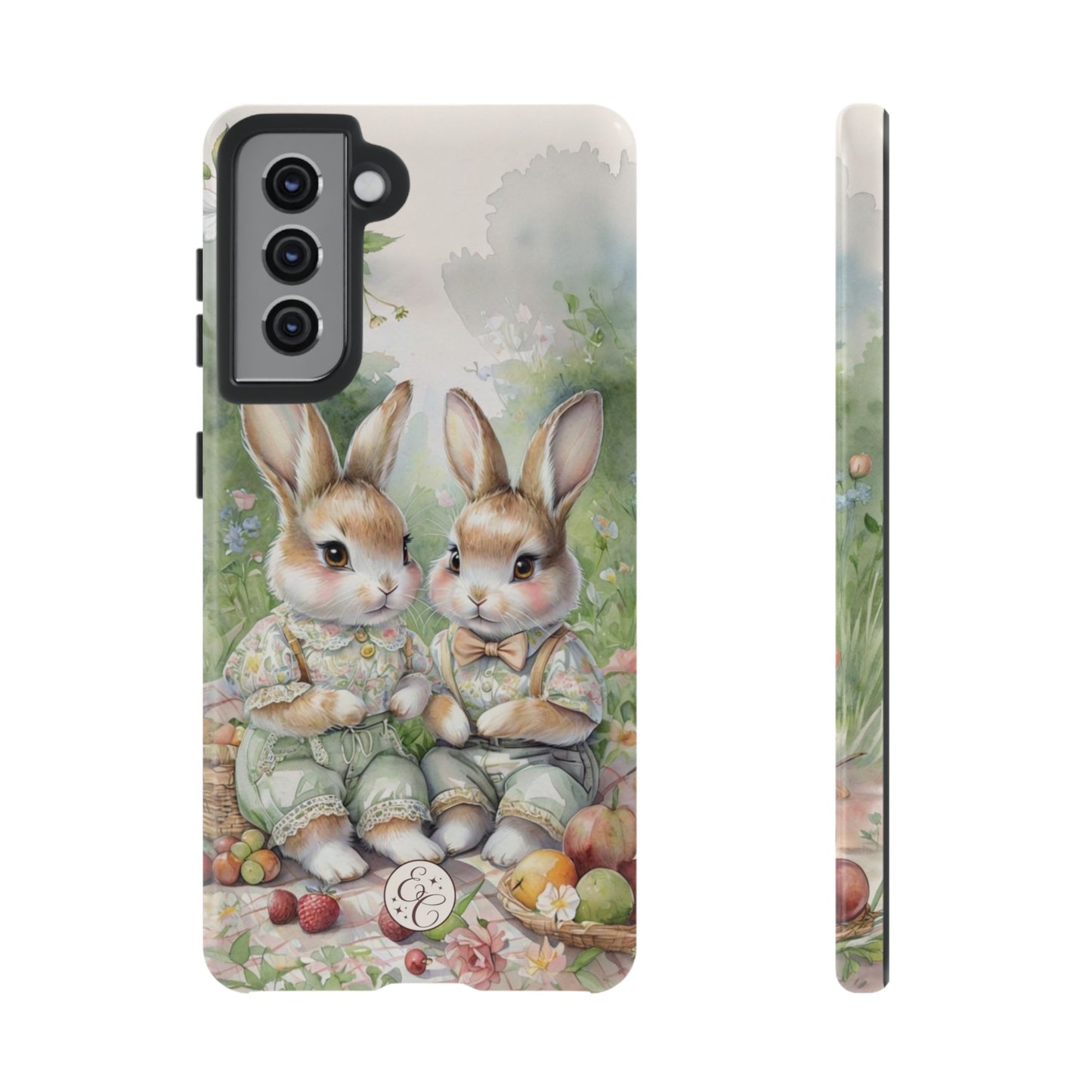 Vintage Bunny Picnic Tough Phone Case