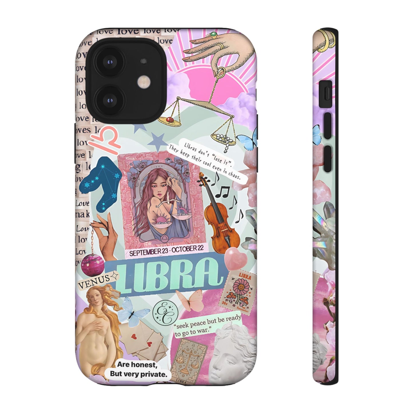 Libra Vintage Zodiac Collage Tough Phone Case