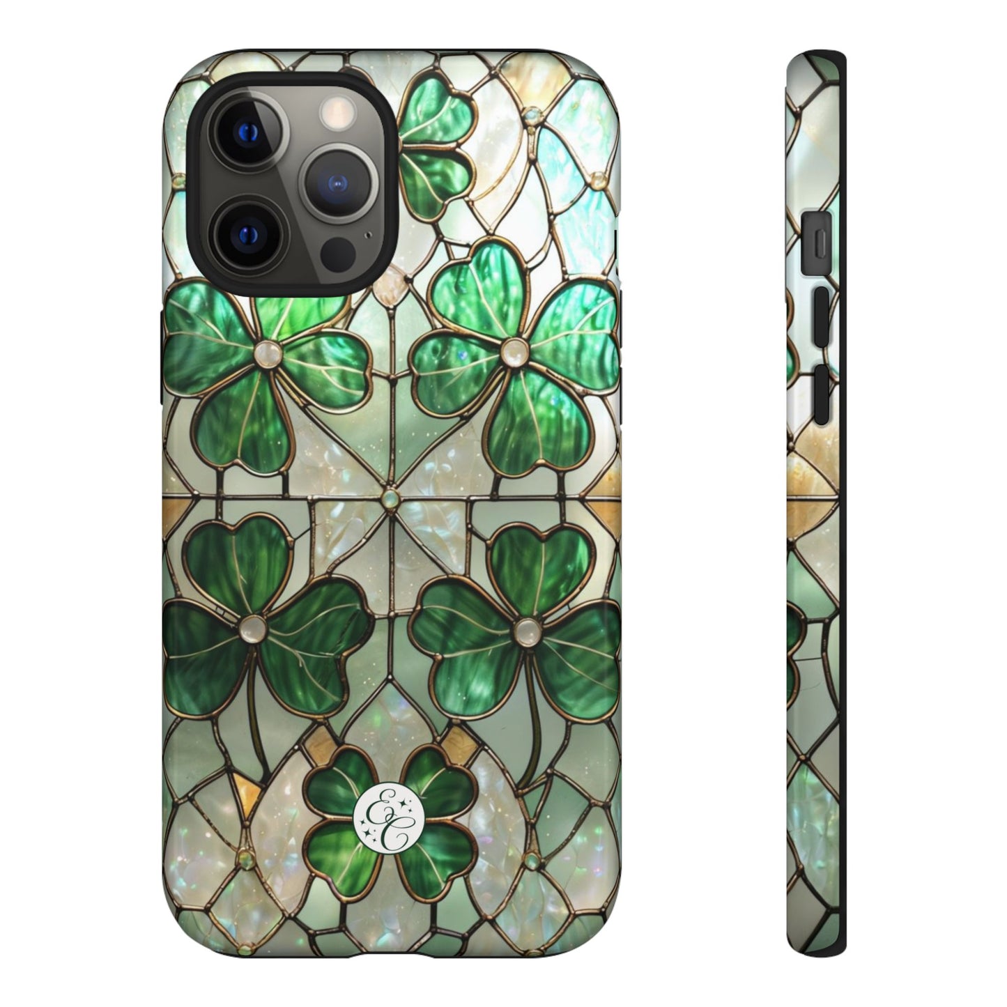 Lucky Clover Stained Glass Pattern Tough Phone Case