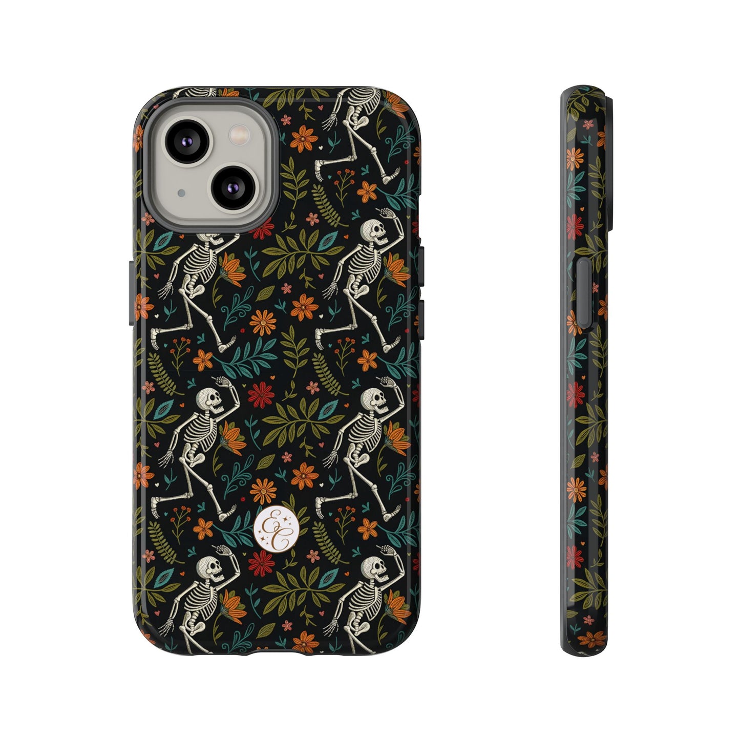 Halloween Boho Skeleton Pattern Tough Phone Case