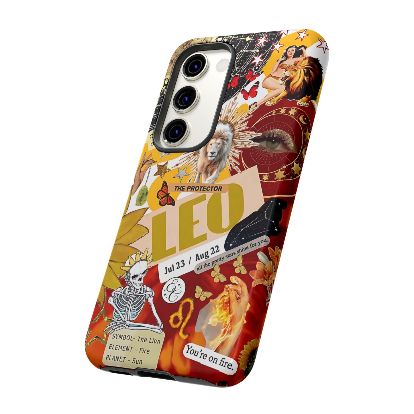 Leo Vintage Zodiac Collage Tough Phone Case