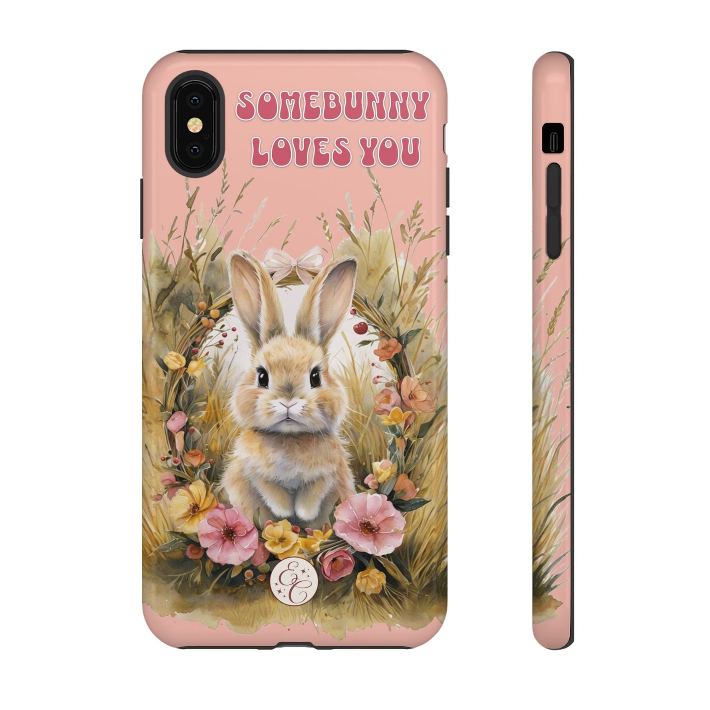 Somebunny Loves You Tough Phone Case - Peach