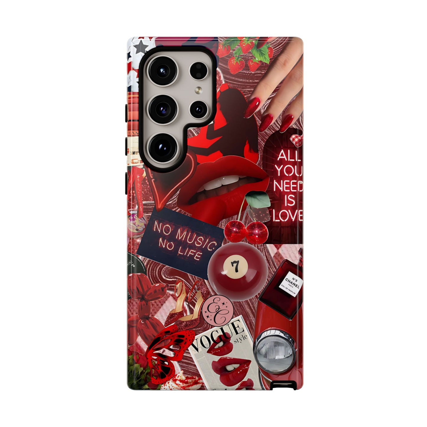 Red Aesthetic Collage Tough Phone Case