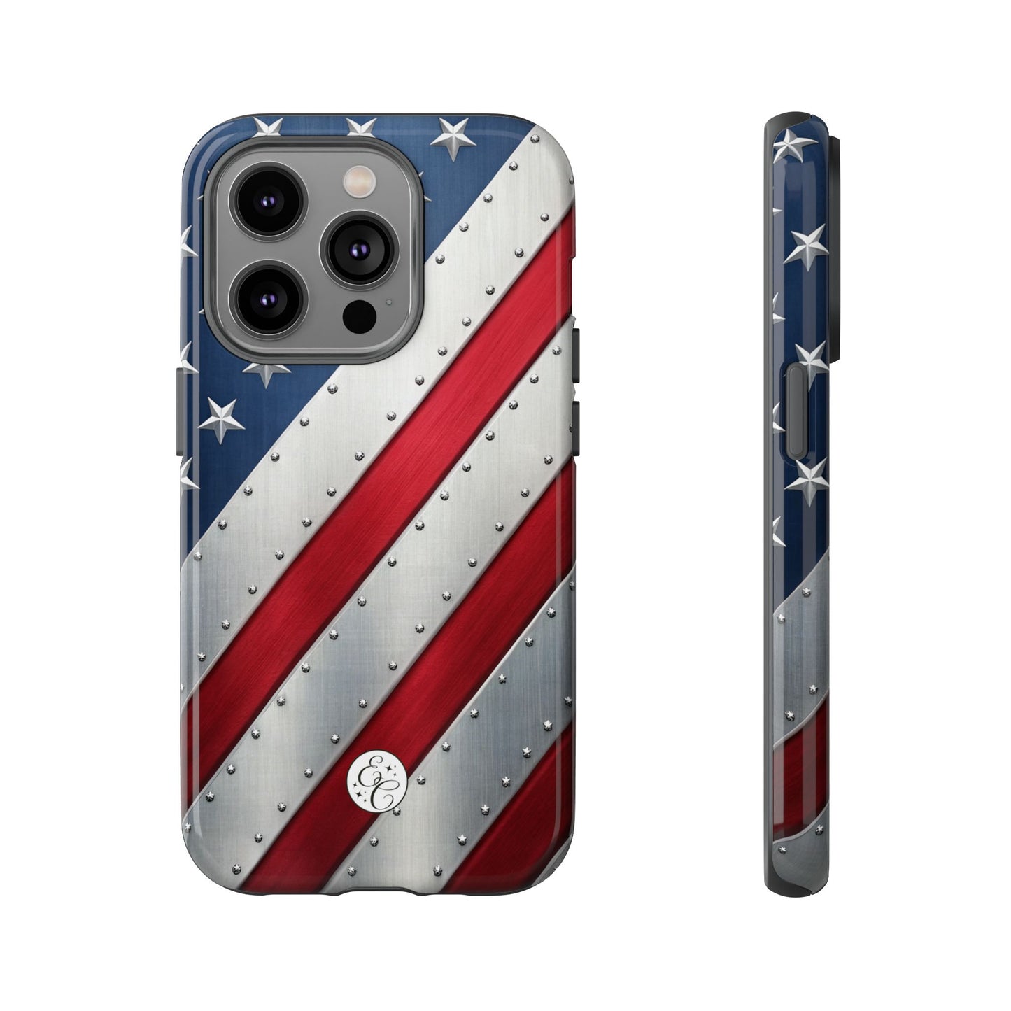 Metallic American Flag Tough Phone Case