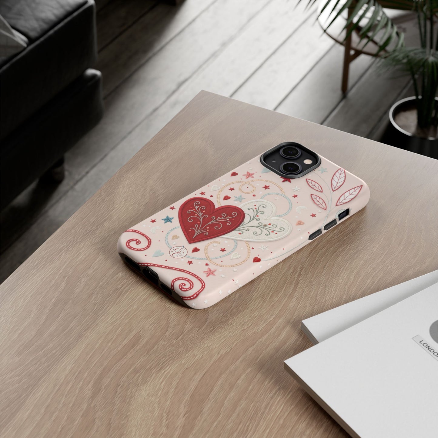 Interlinked Hearts Design Tough Phone Case