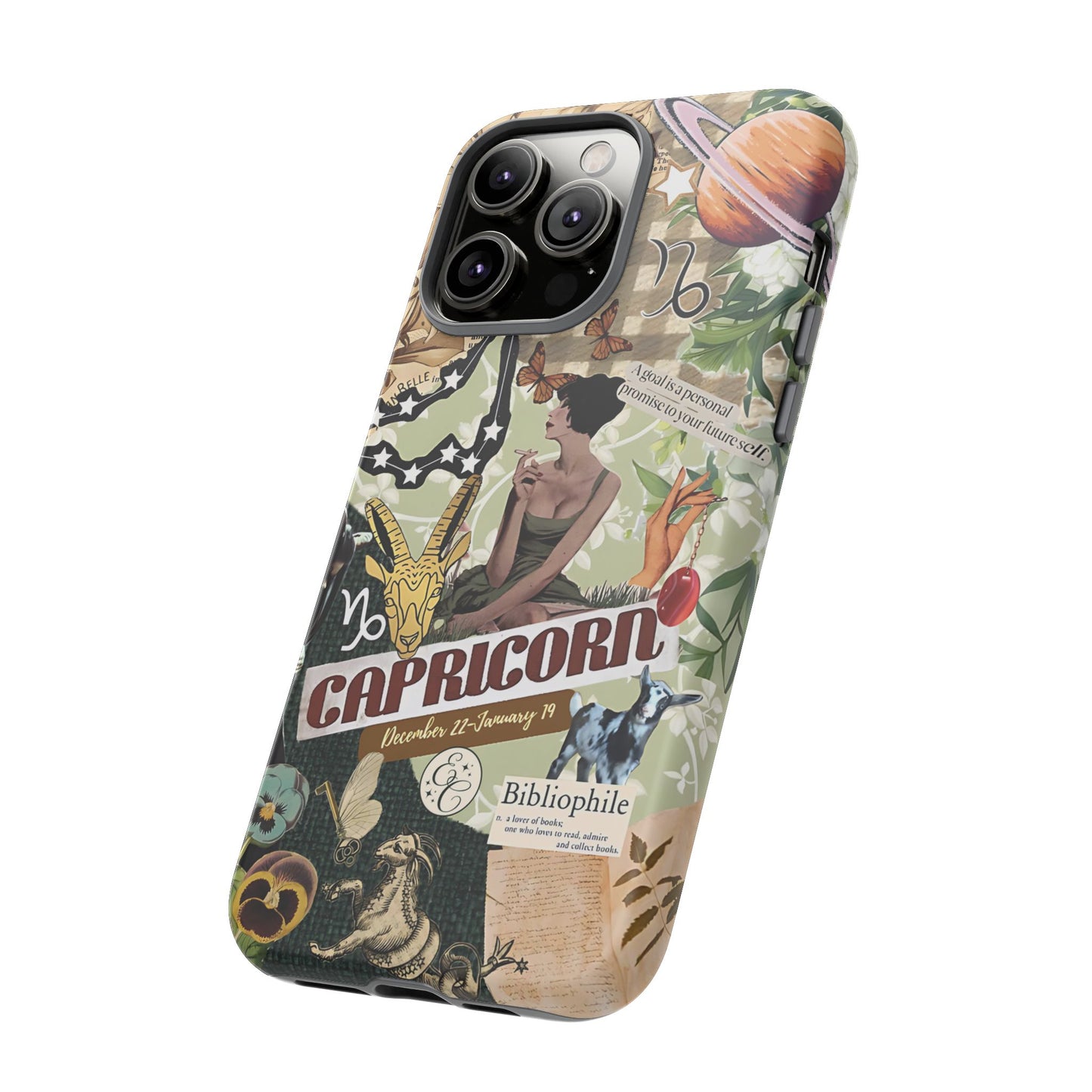 Capricorn Retro Zodiac Collage Tough Phone Case