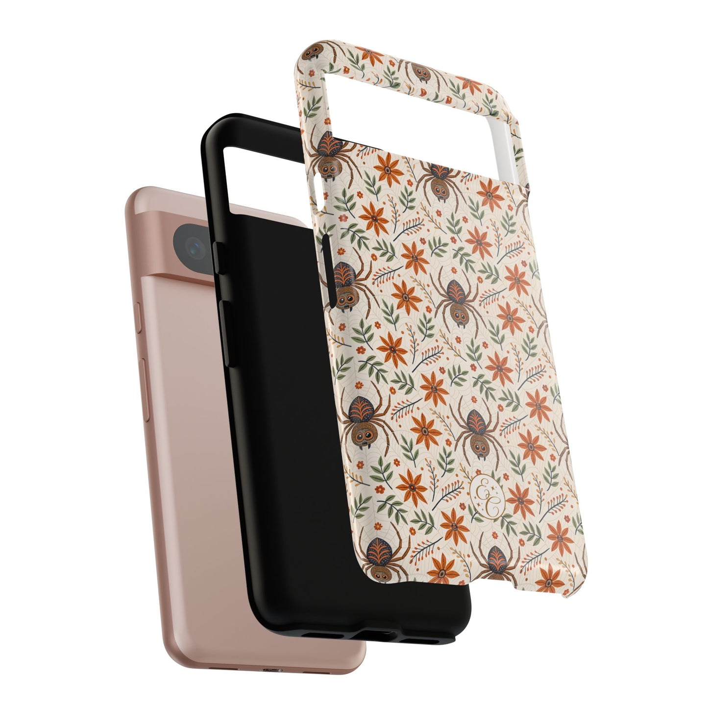 Boho Floral Spider Pattern Tough Phone Case