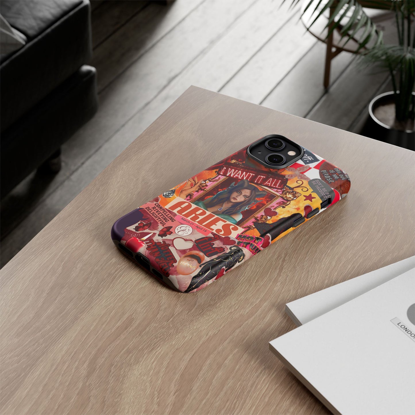 Aries Vintage Zodiac Collage Tough Phone Case