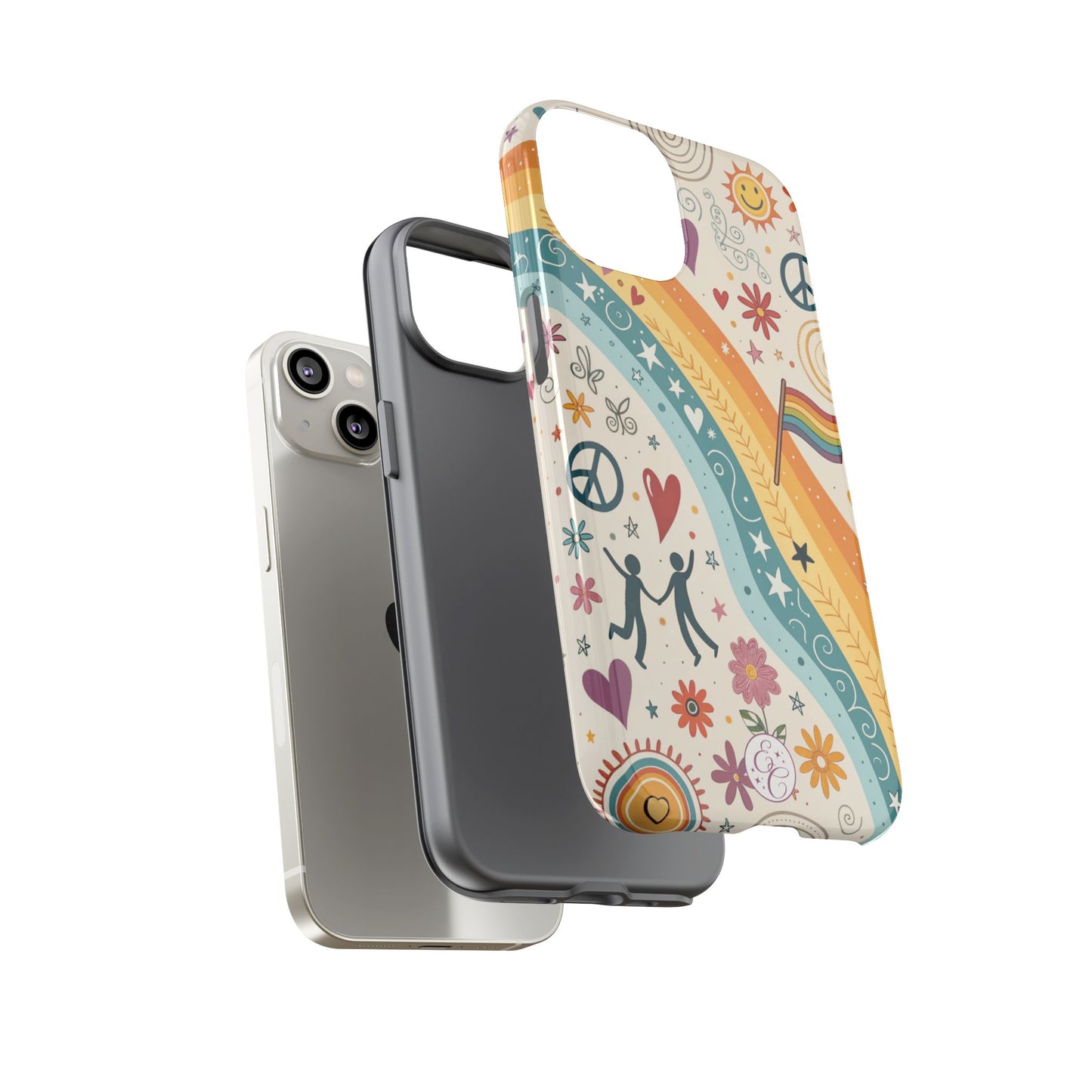 LGTBQ+ Pride Boho Doodle Tough Phone Case