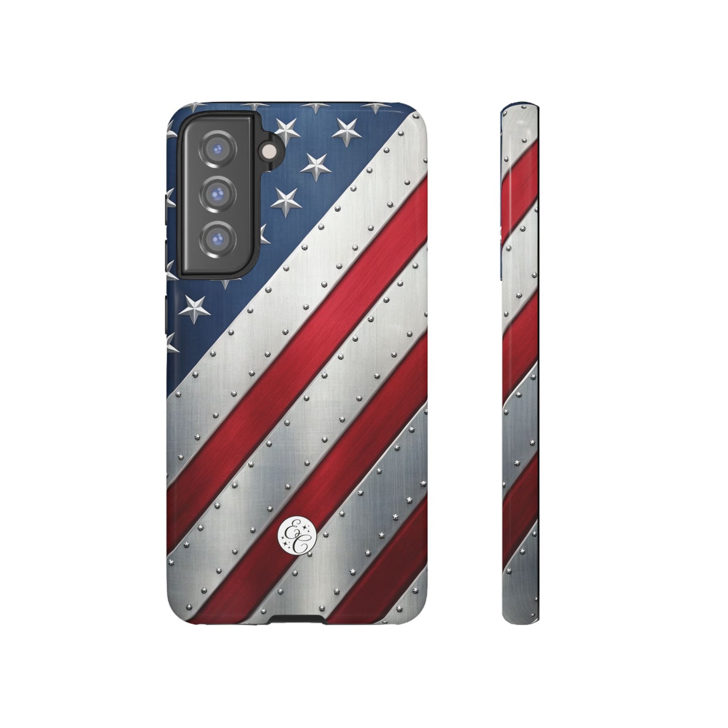 Metallic American Flag Tough Phone Case