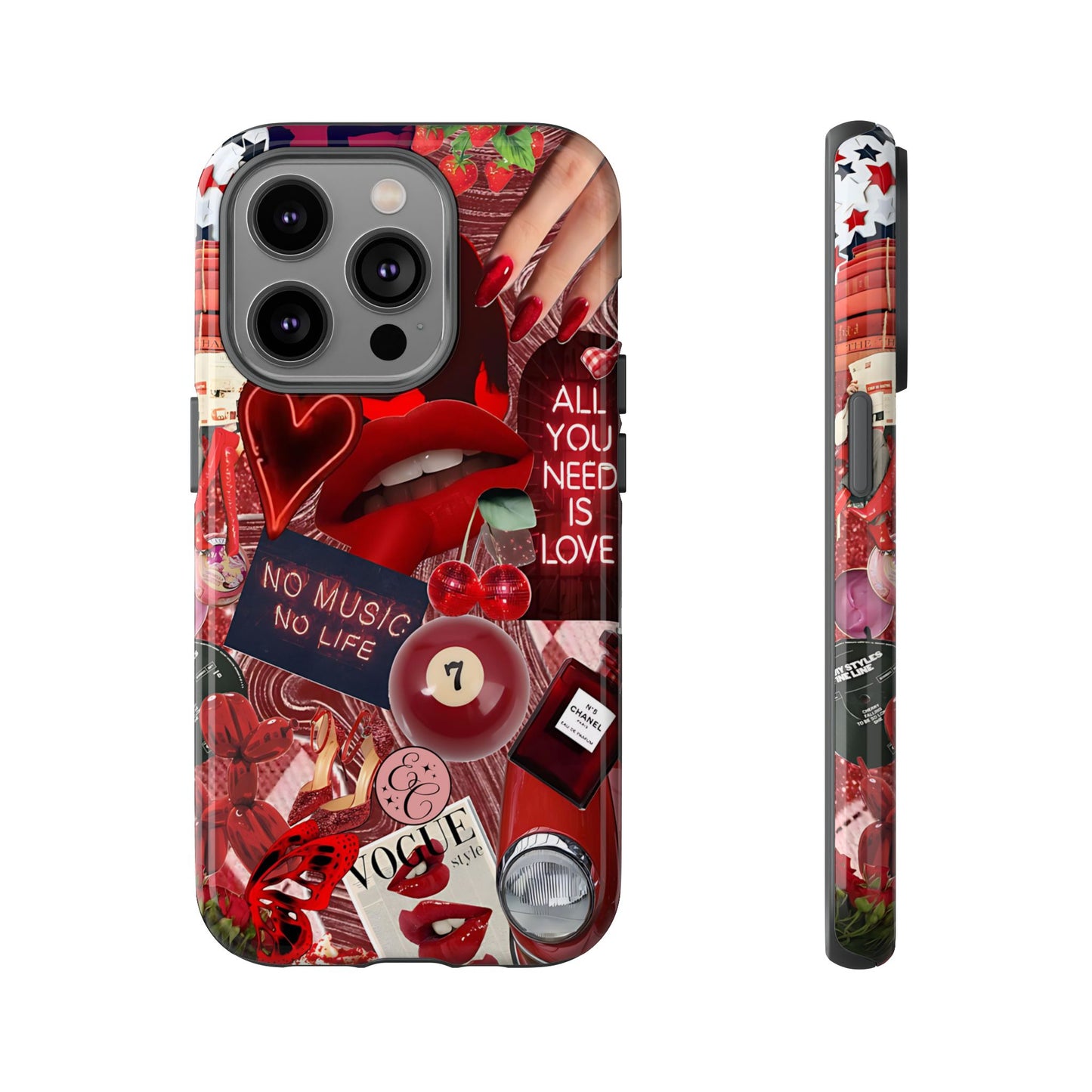 Red Aesthetic Collage Tough Phone Case