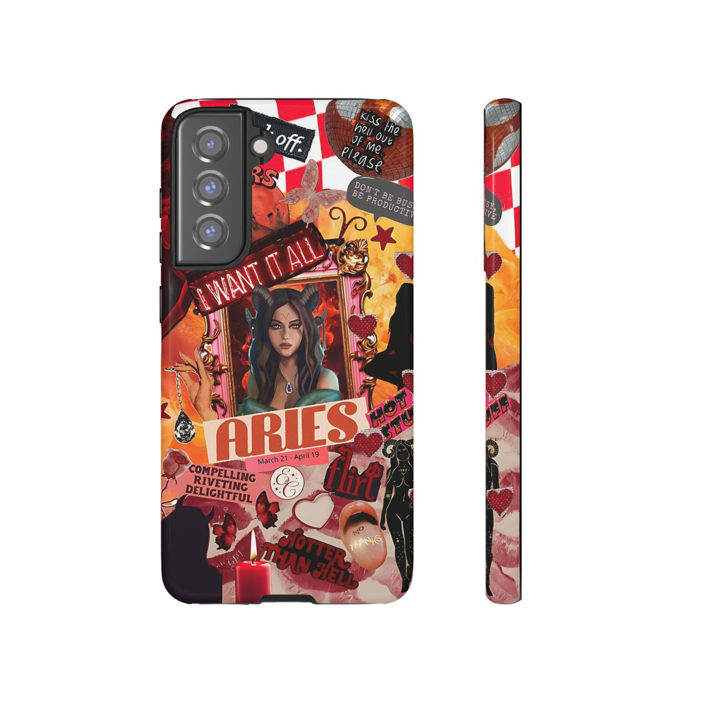 Aries Vintage Zodiac Collage Tough Phone Case