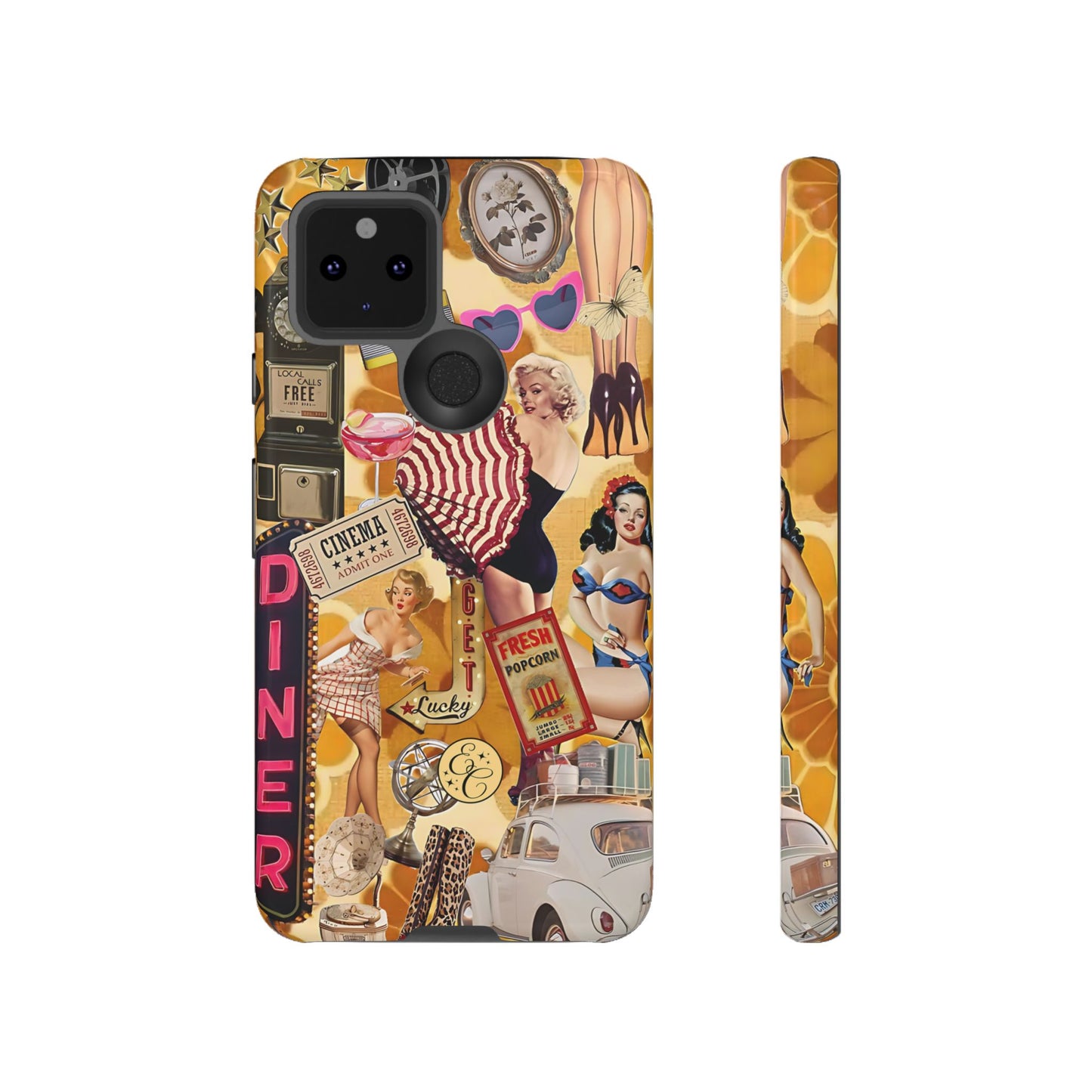 Retro Pin-up Collage Tough Phone Case