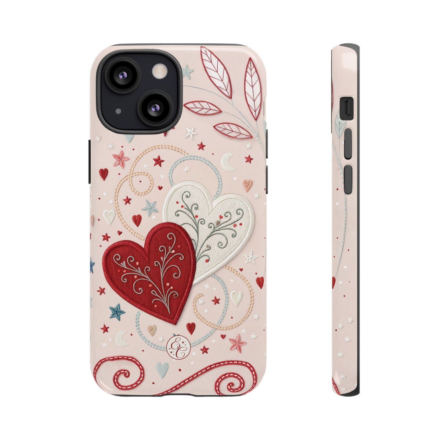 Interlinked Hearts Design Tough Phone Case