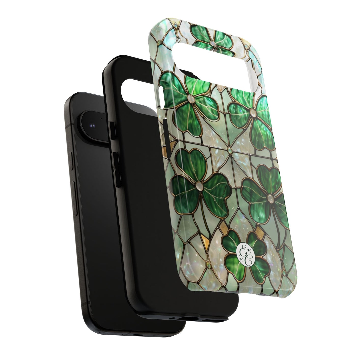 Lucky Clover Stained Glass Pattern Tough Phone Case