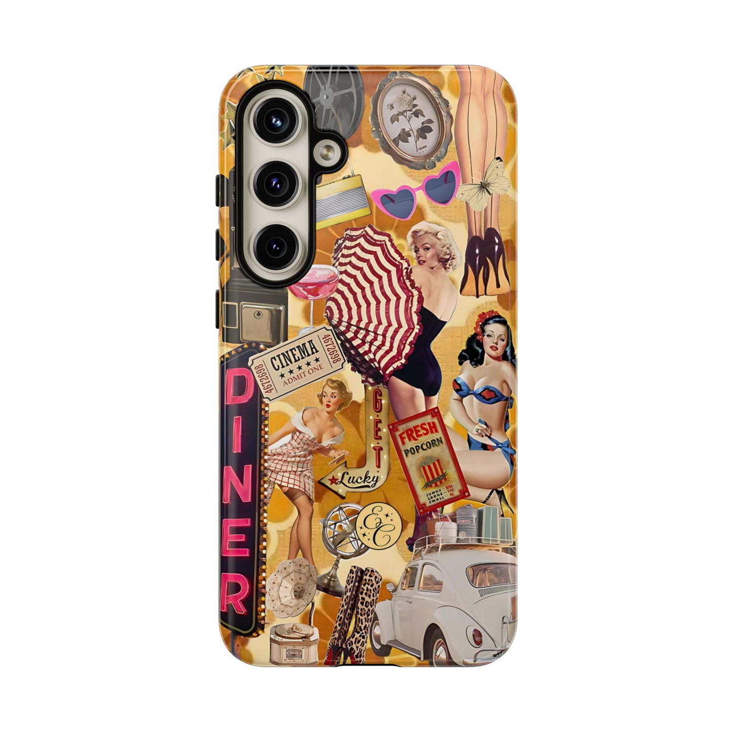 Retro Pin-up Collage Tough Phone Case
