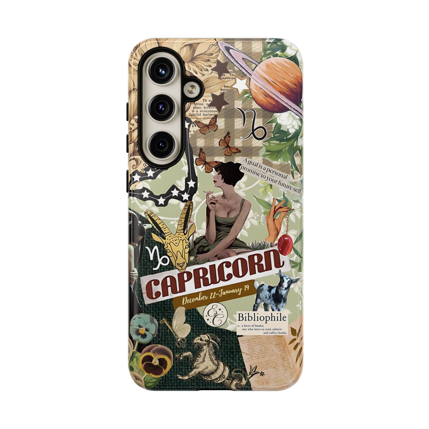 Capricorn Retro Zodiac Collage Tough Phone Case