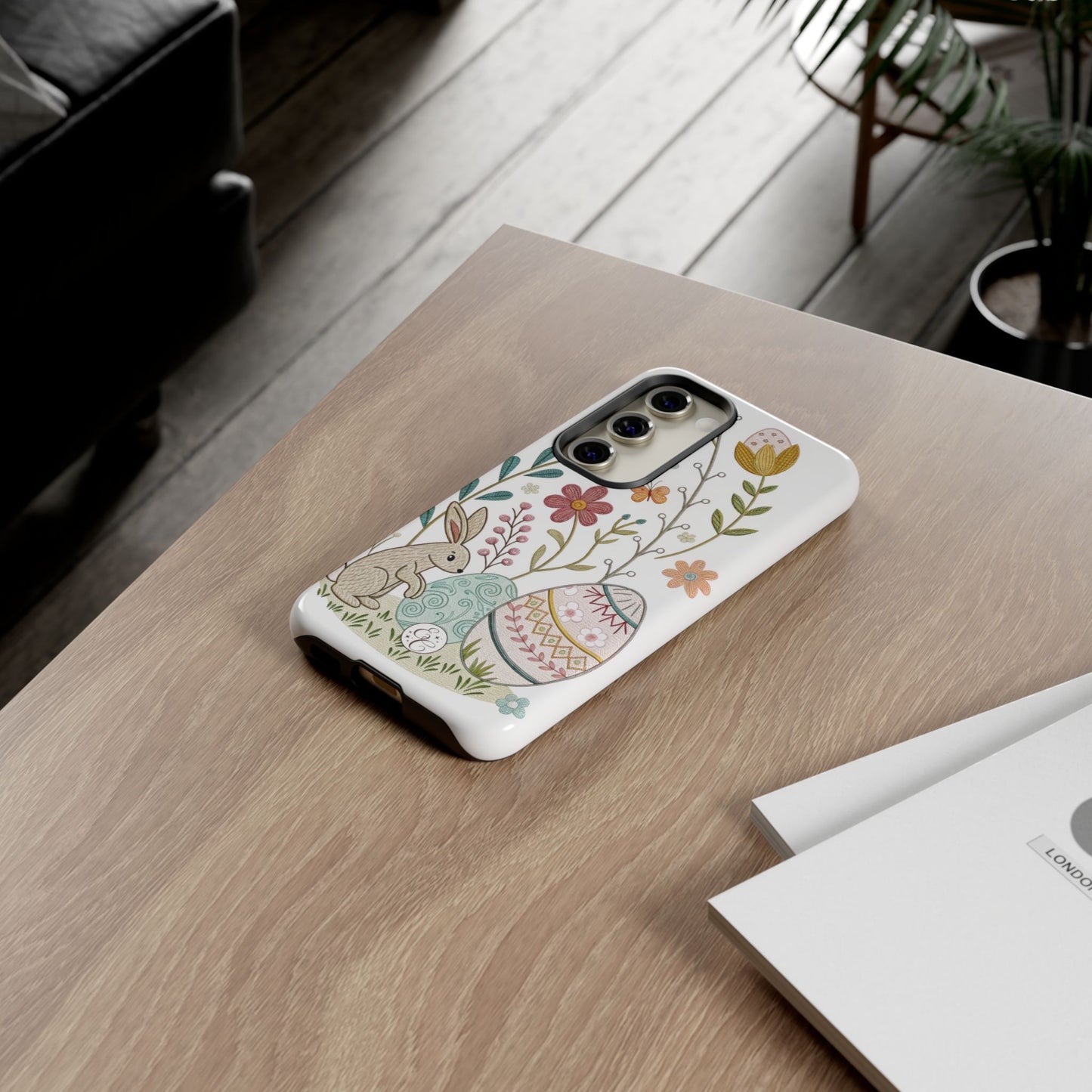 Bunny & Easter Egg Floral Tough Phone Case