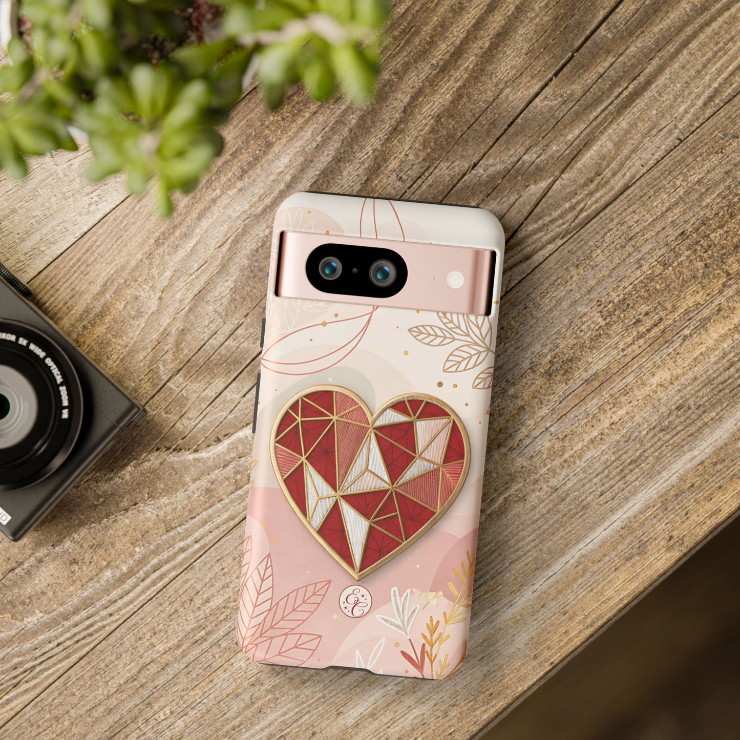 Geometric Heart Tough Phone Case