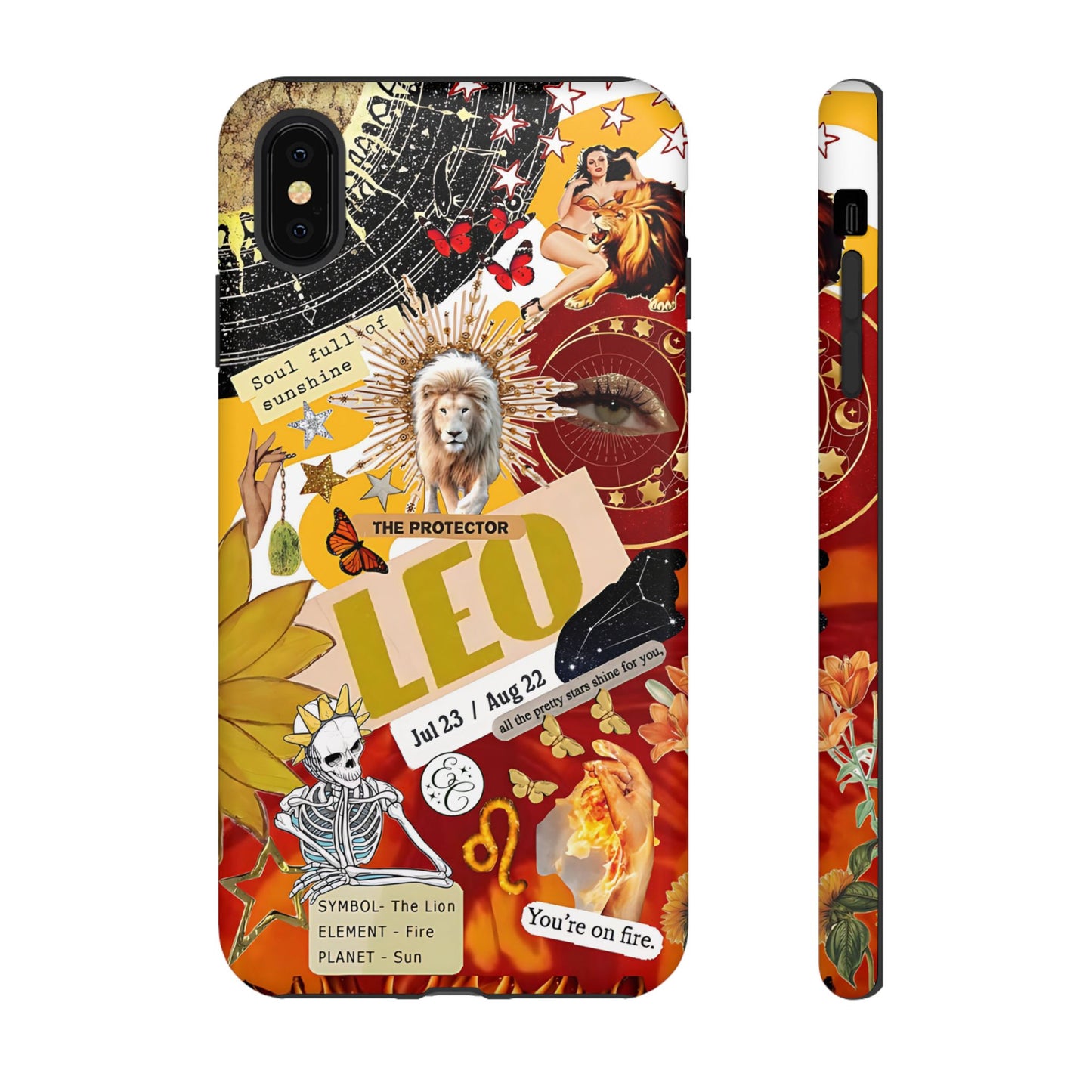 Leo Vintage Zodiac Collage Tough Phone Case