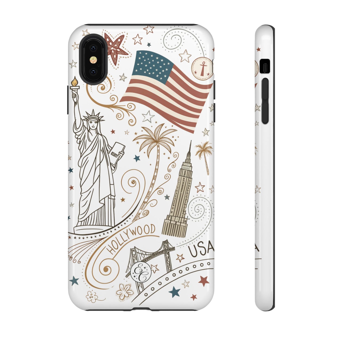 USA Landmarks Boho Doodle Tough Phone Case