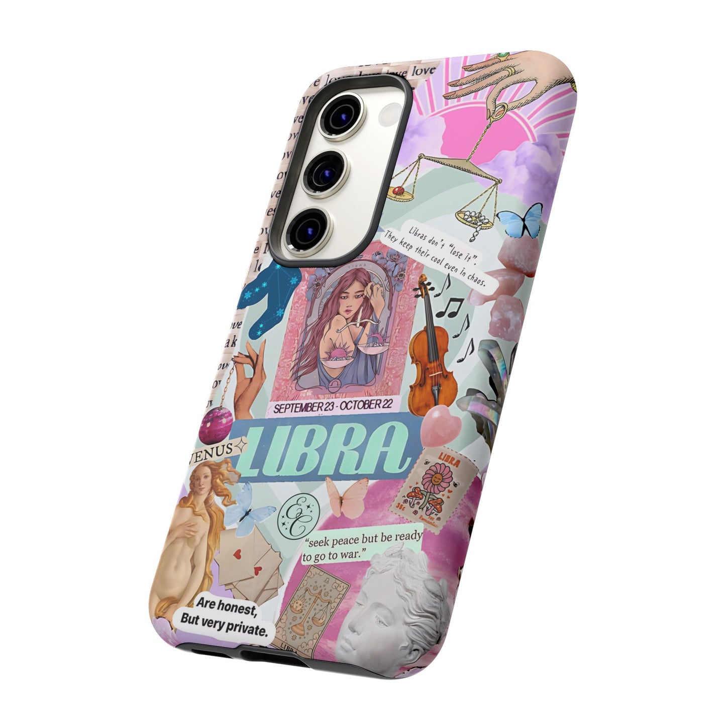 Libra Vintage Zodiac Collage Tough Phone Case