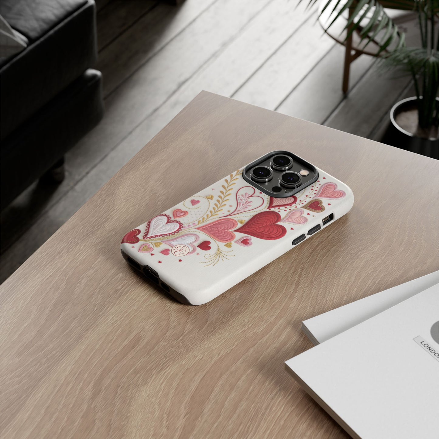 Hearts Pattern Tough Phone Case