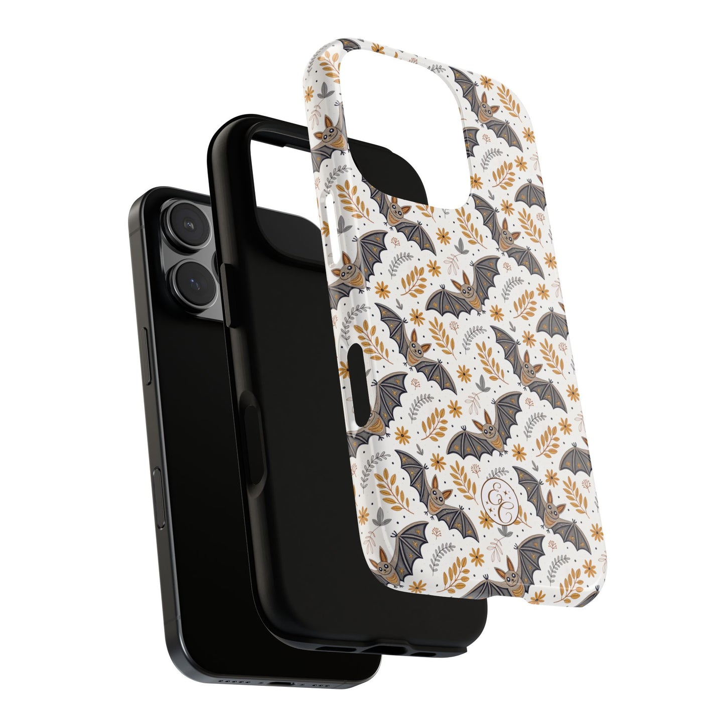 Boho Halloween Bat Pattern Tough Phone Case