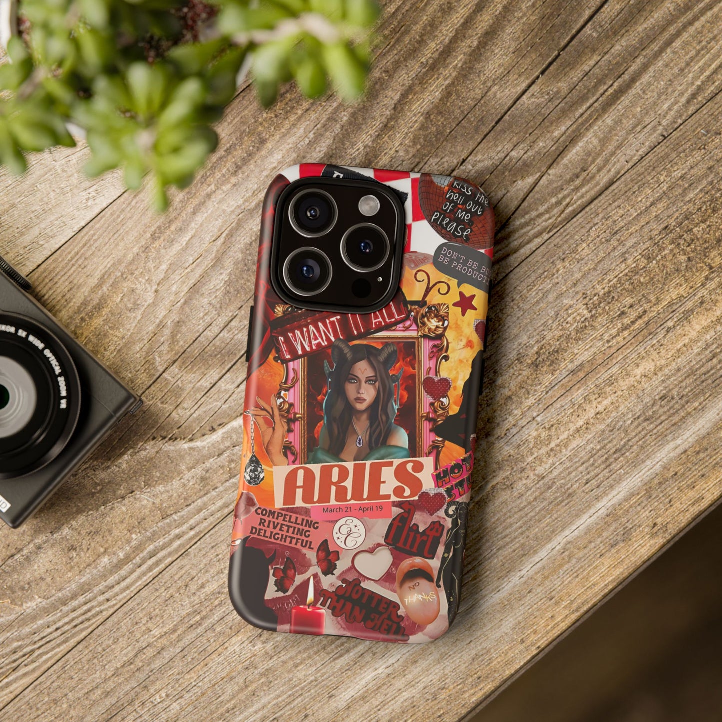 Aries Vintage Zodiac Collage Tough Phone Case