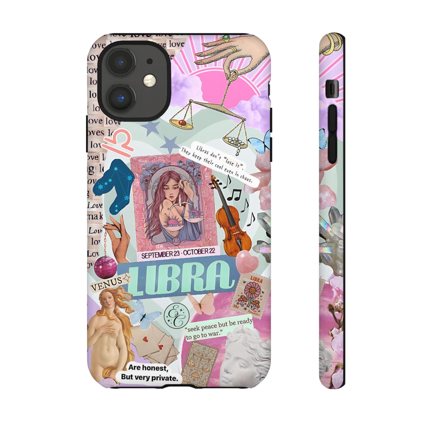 Libra Vintage Zodiac Collage Tough Phone Case