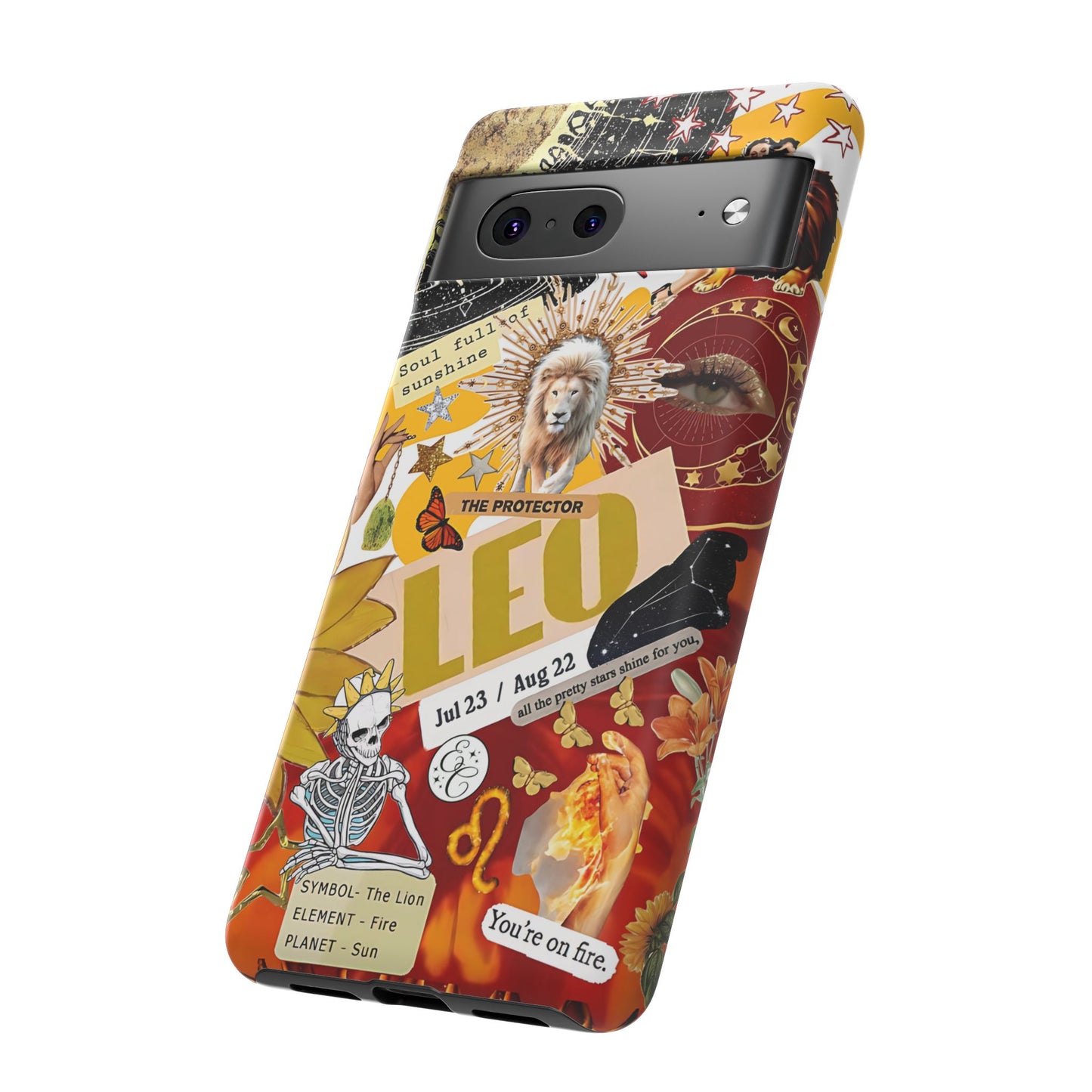 Leo Vintage Zodiac Collage Tough Phone Case