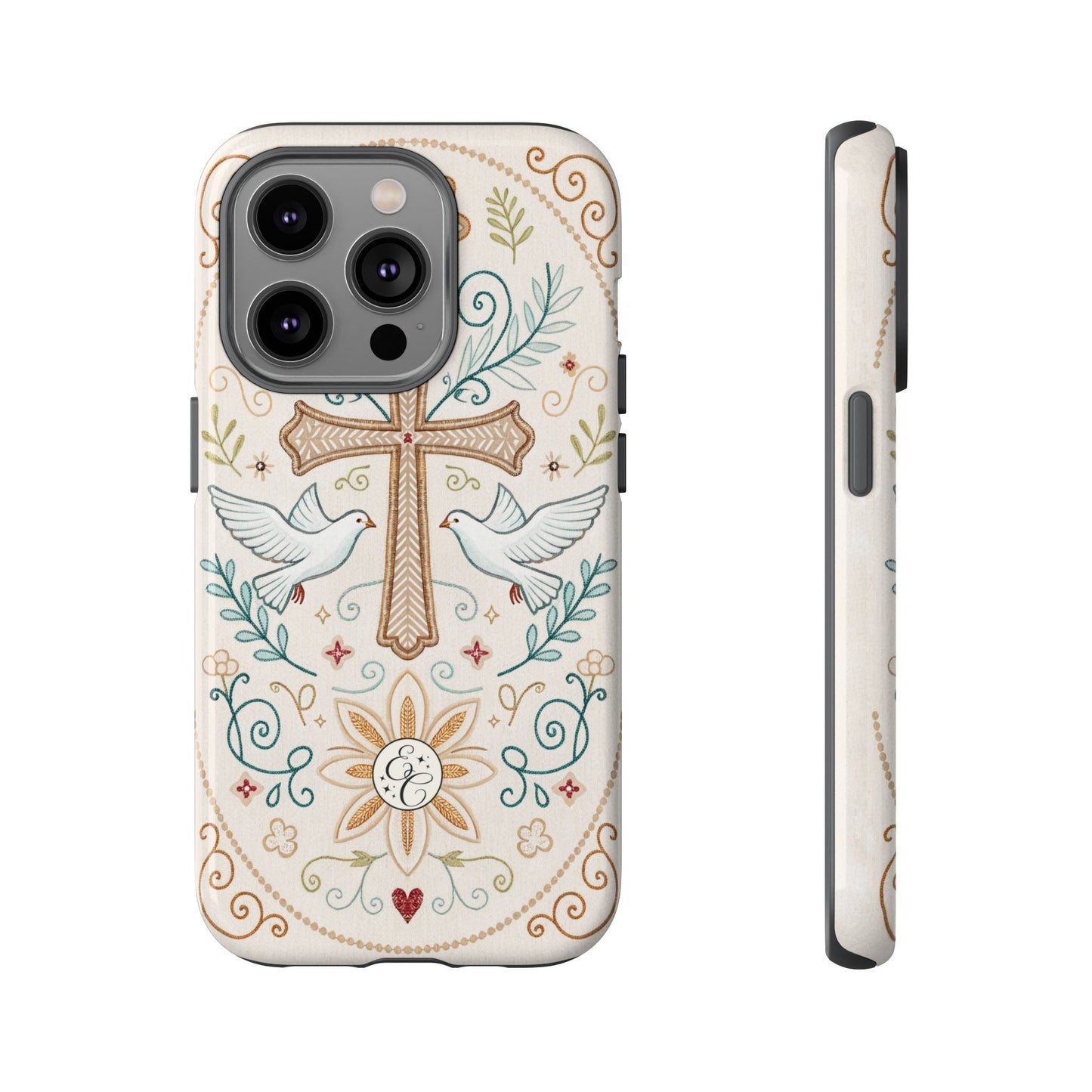 Christian Cross and Doves Tough Phone Case