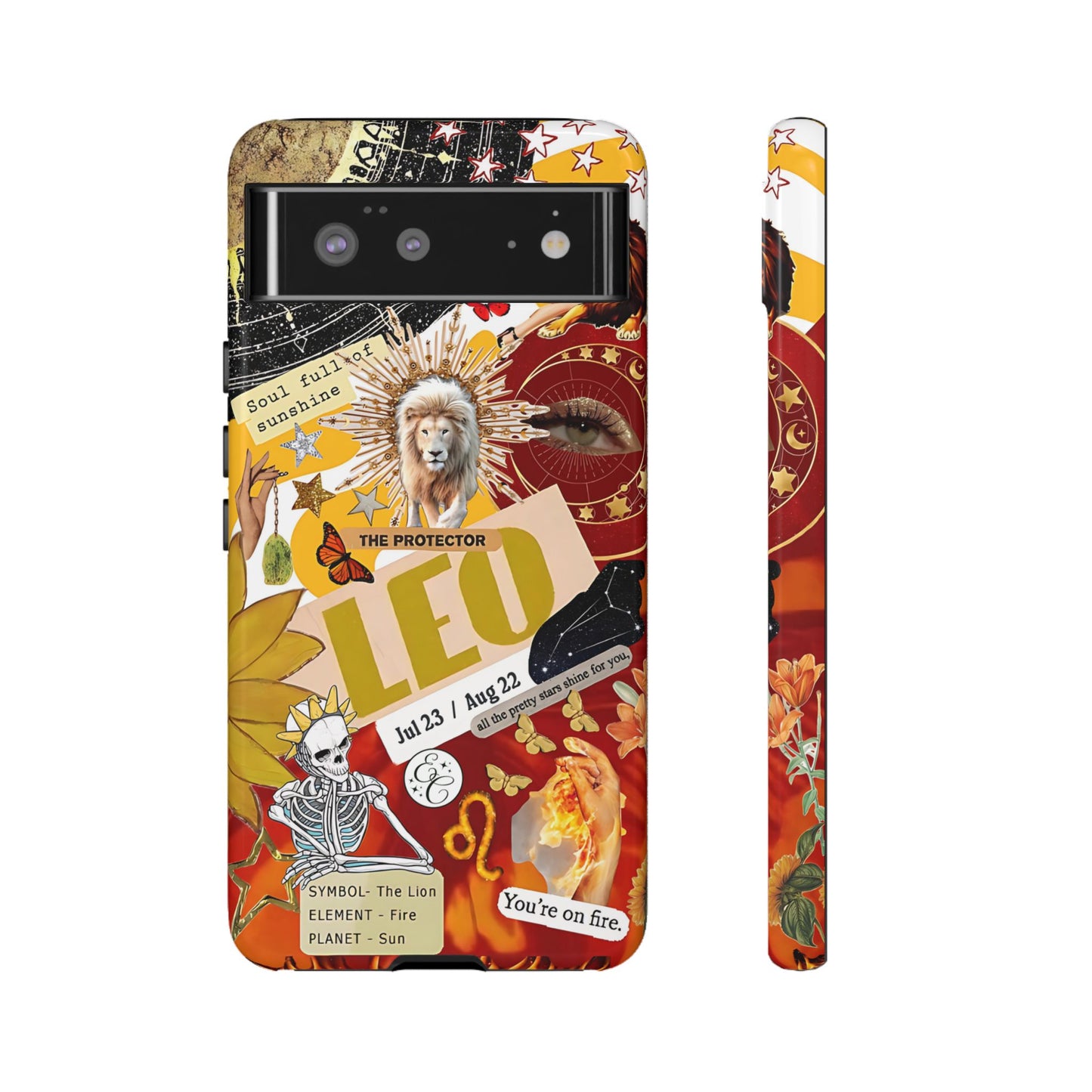 Leo Vintage Zodiac Collage Tough Phone Case