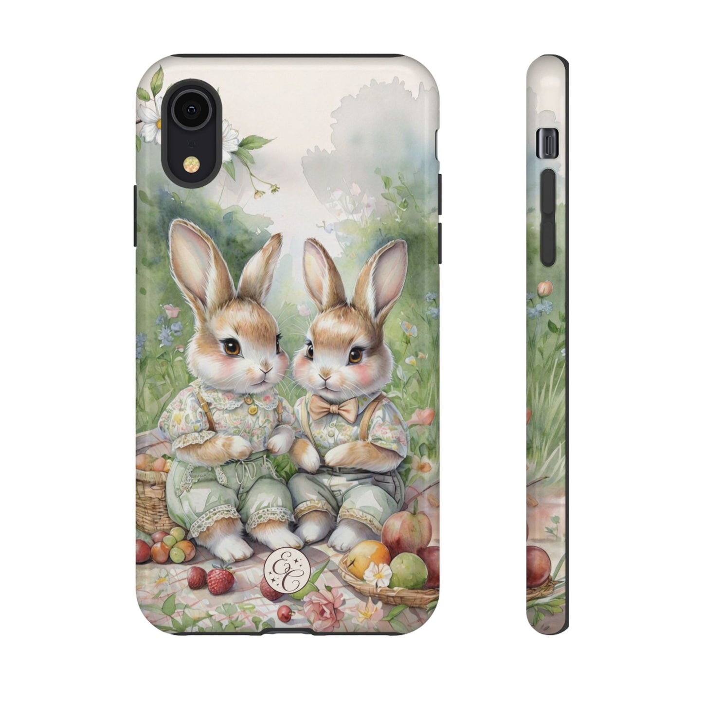 Vintage Bunny Picnic Tough Phone Case