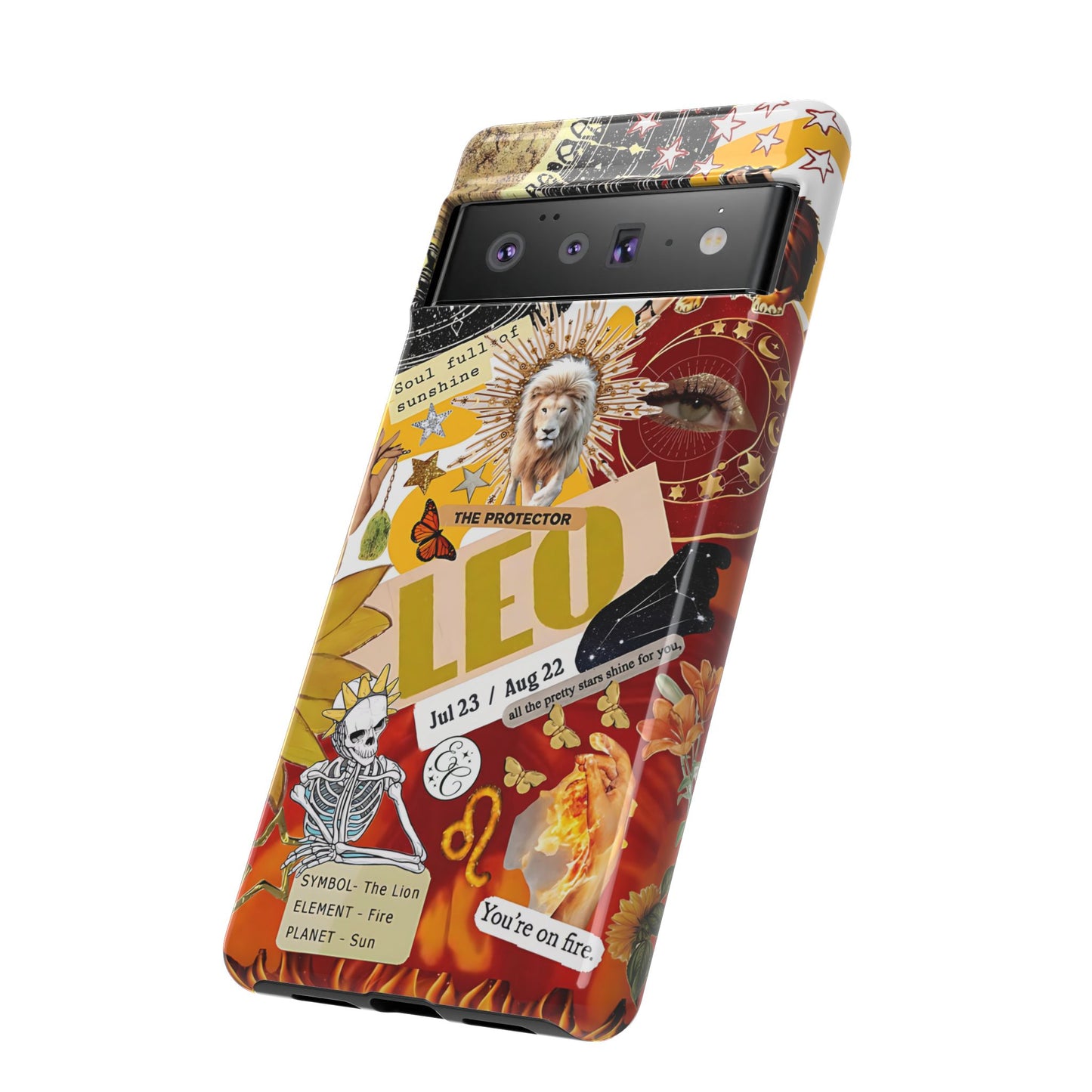 Leo Vintage Zodiac Collage Tough Phone Case