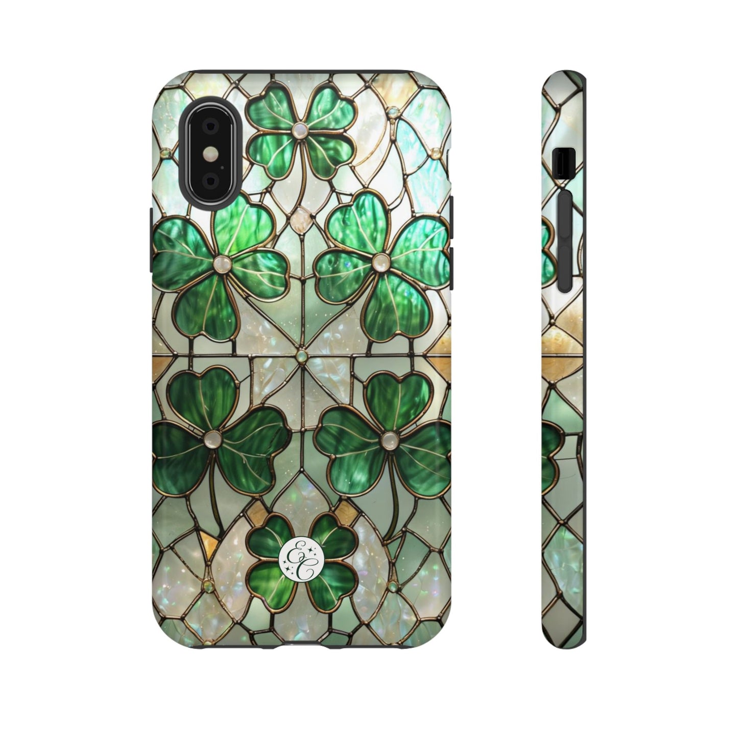 Lucky Clover Stained Glass Pattern Tough Phone Case